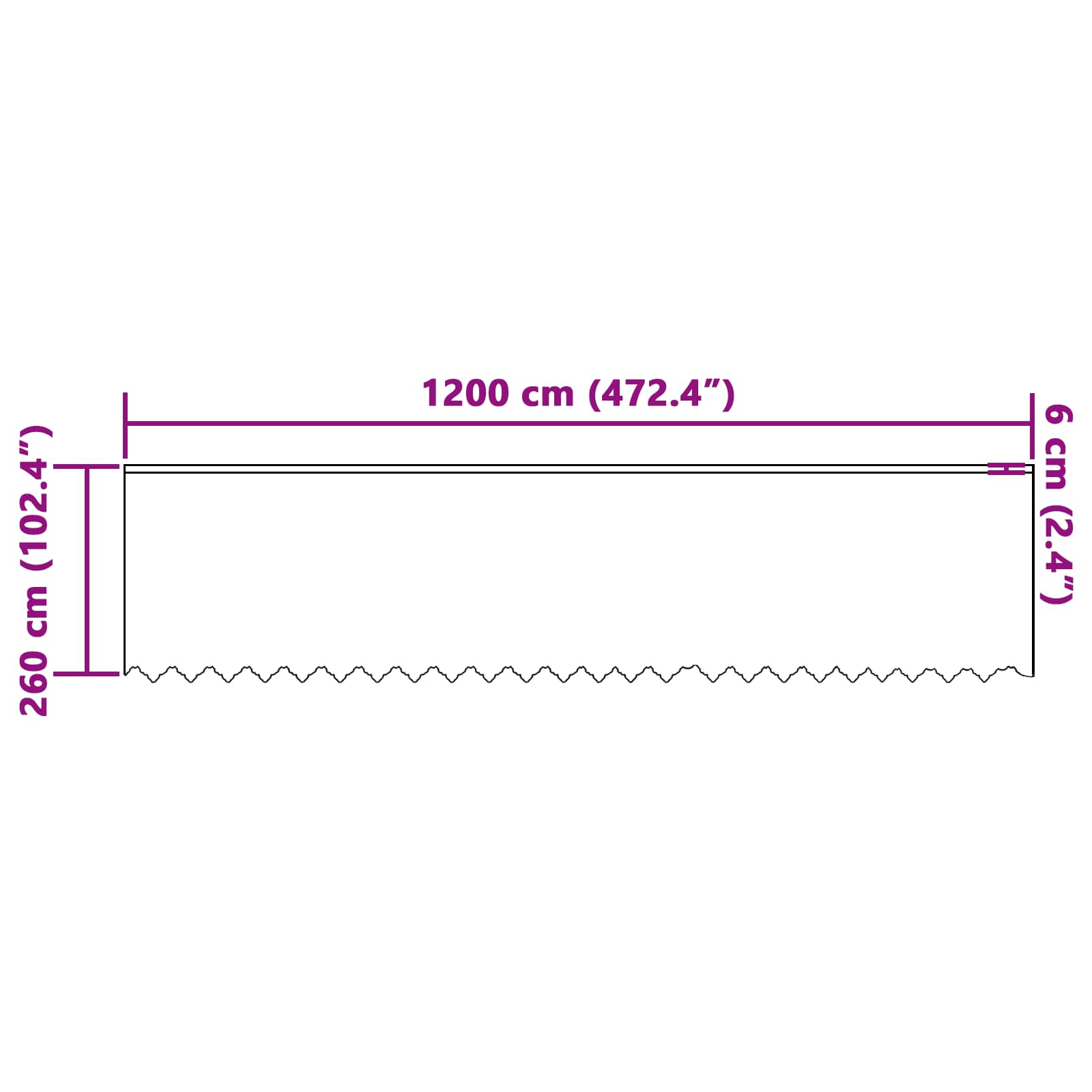 Tenda in Pizzo Bianco 260 x 1200 cm Poliestere