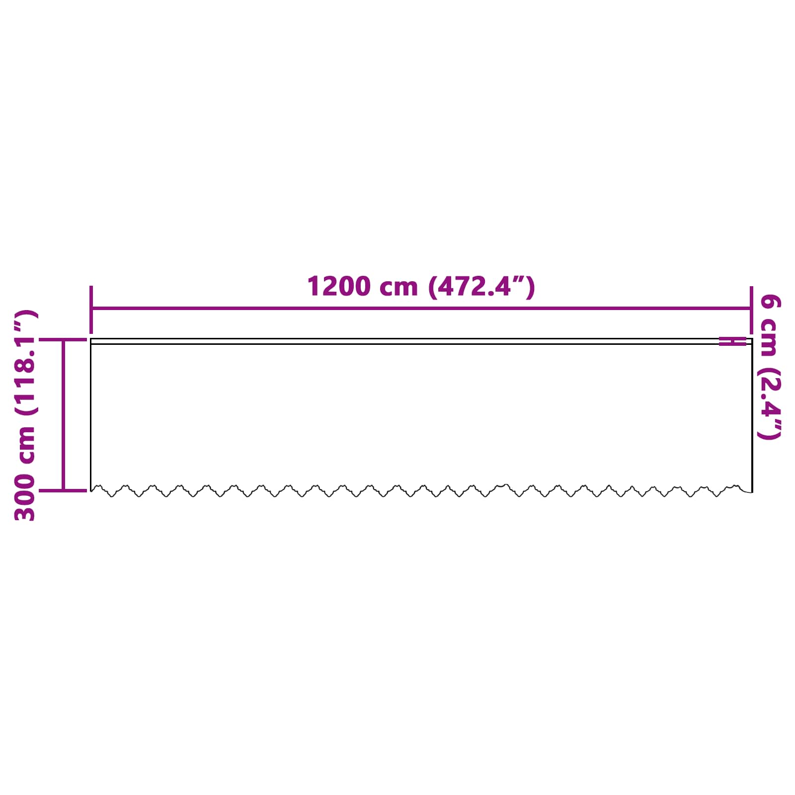 Tenda in Pizzo Bianco 300 x 1200 cm Poliestere