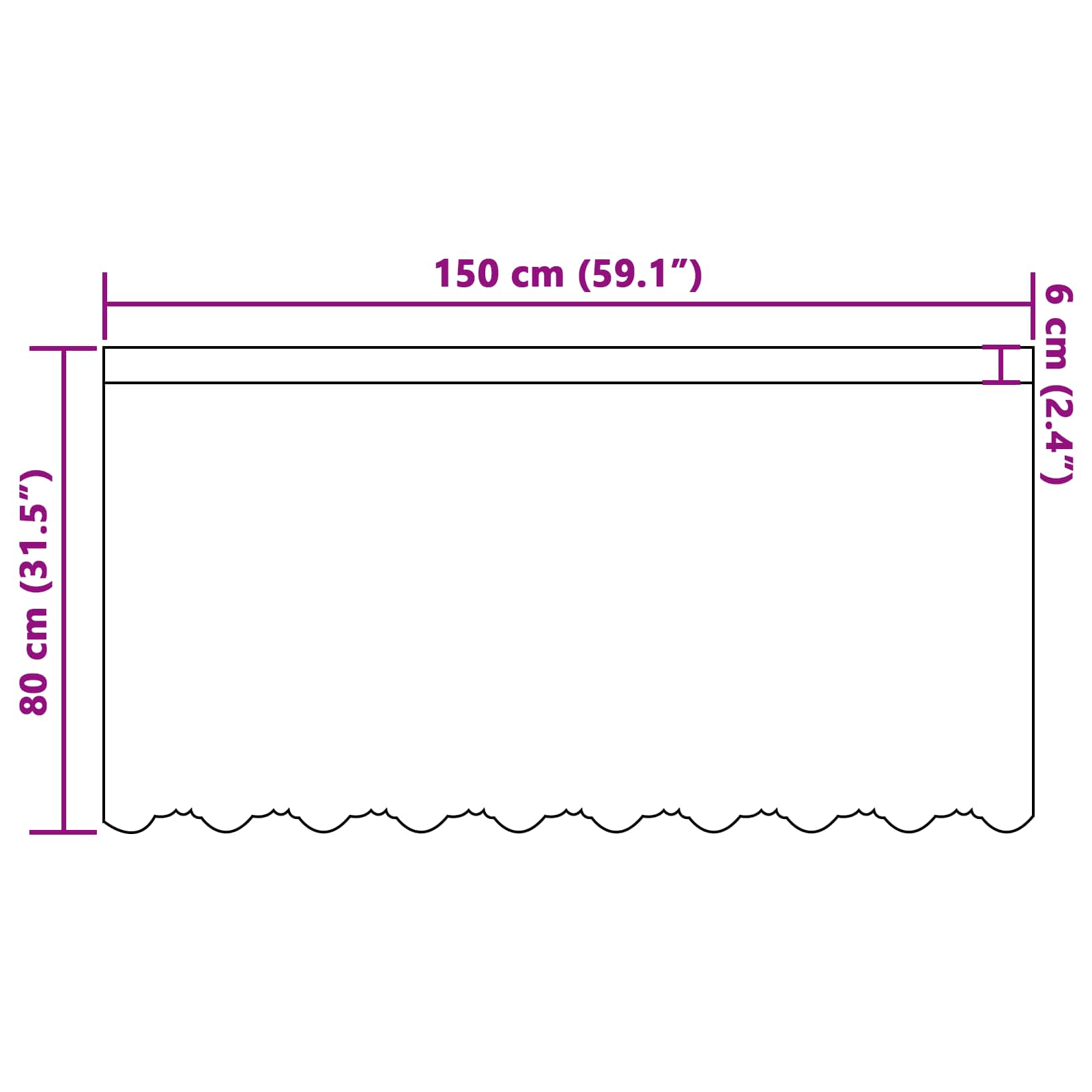 Tenda in Pizzo Bianco 80 x 150 cm Poliestere