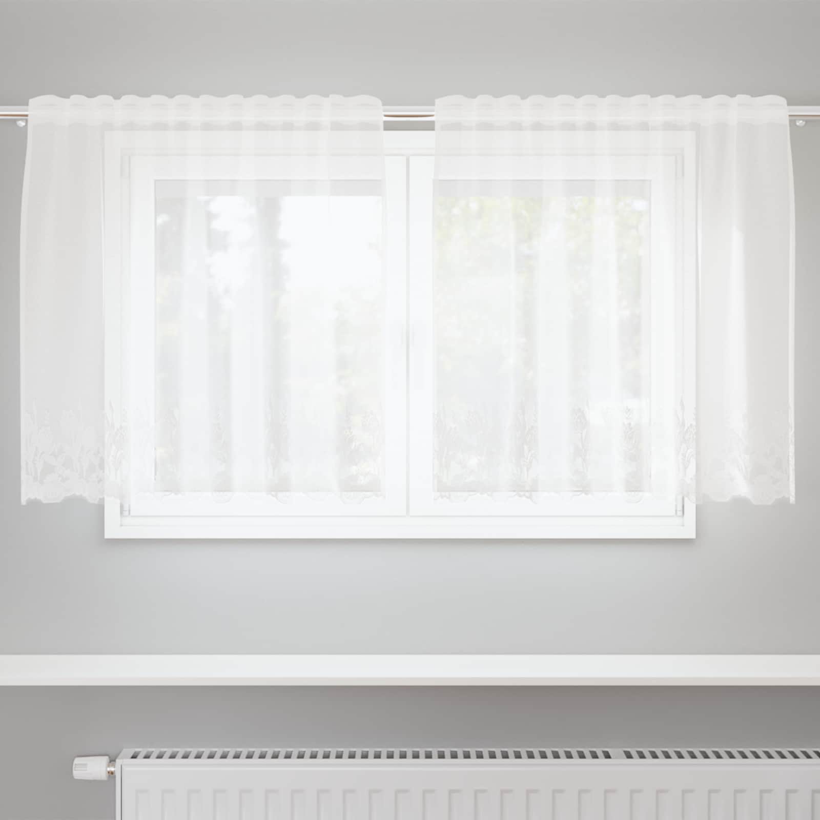 Tenda in Pizzo Bianco 100 x 150 cm Poliestere
