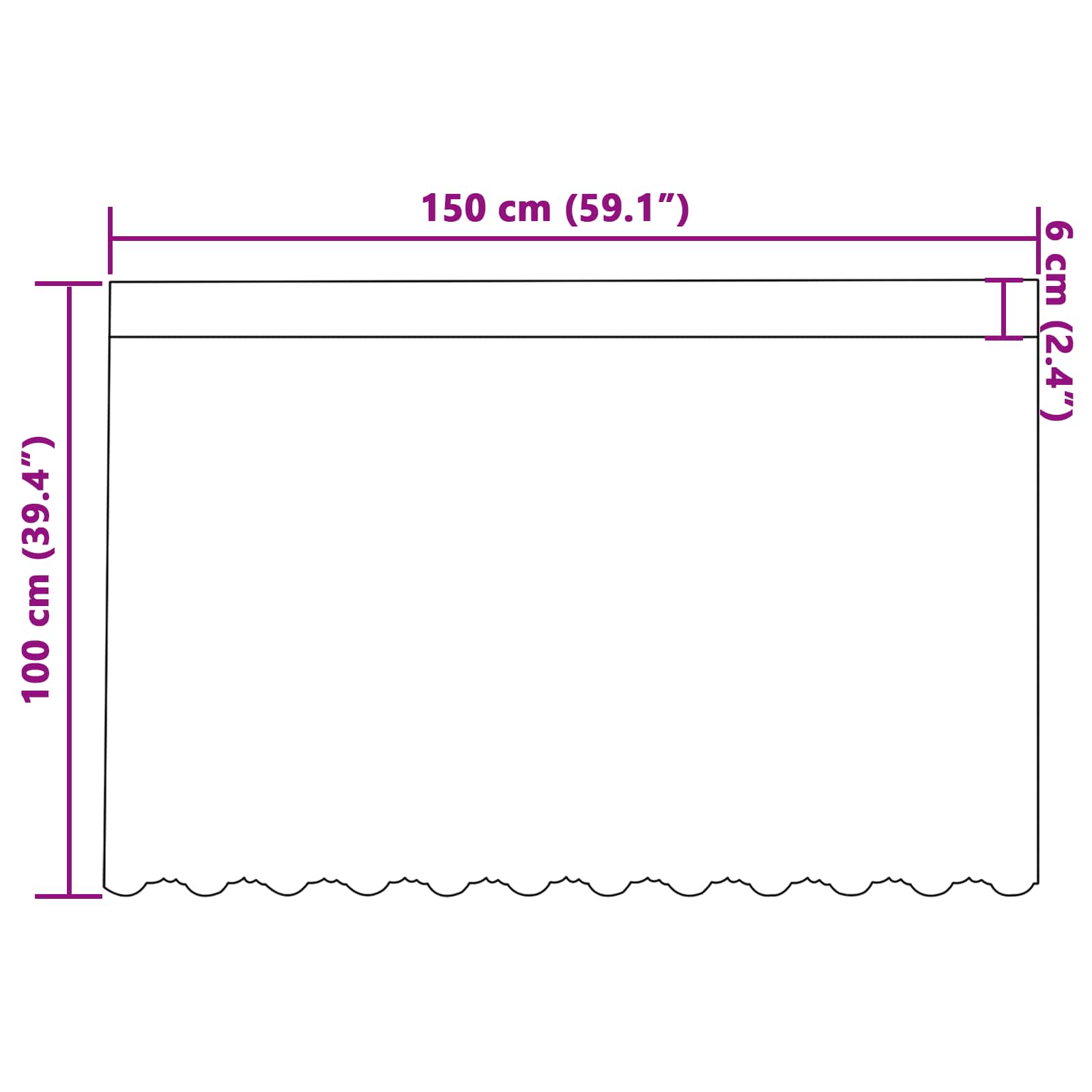 Tenda in Pizzo Bianco 100 x 150 cm Poliestere