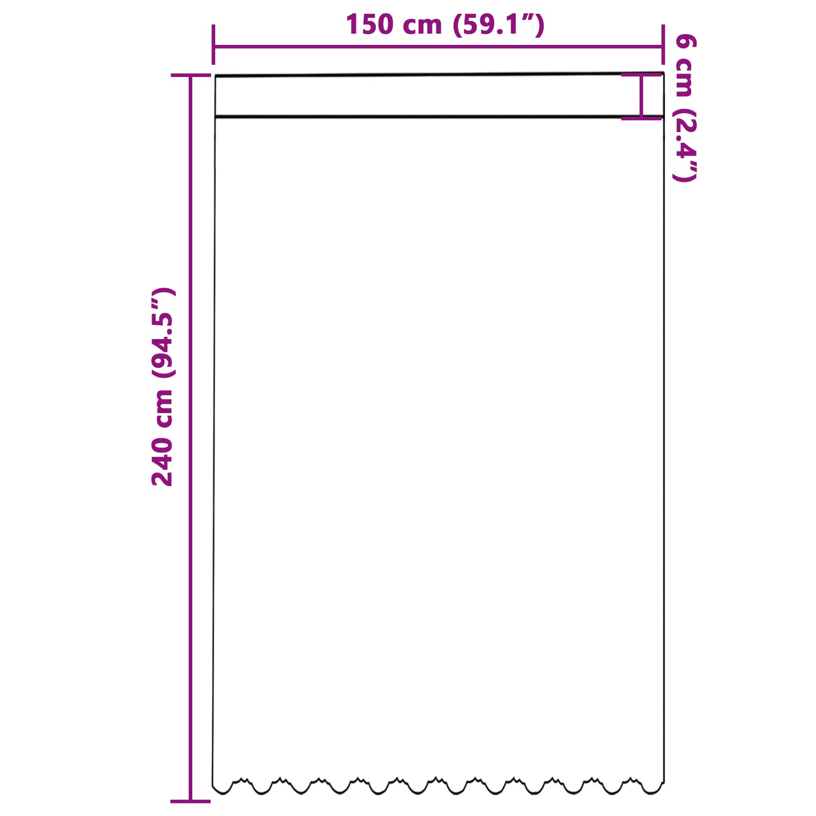 Tenda in Pizzo Bianco 240 x 150 cm Poliestere