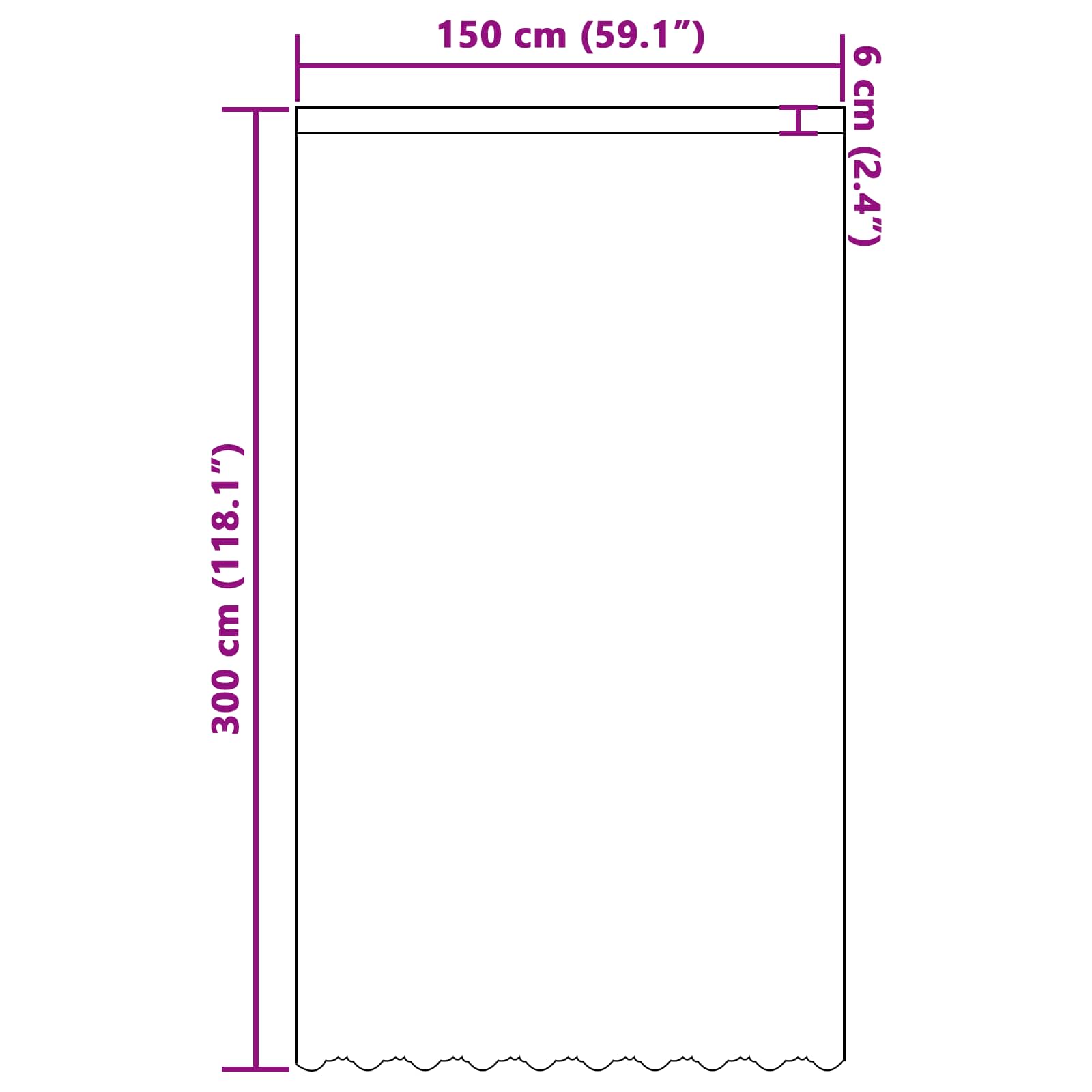 Tenda in Pizzo Bianco 300 x 150 cm Poliestere