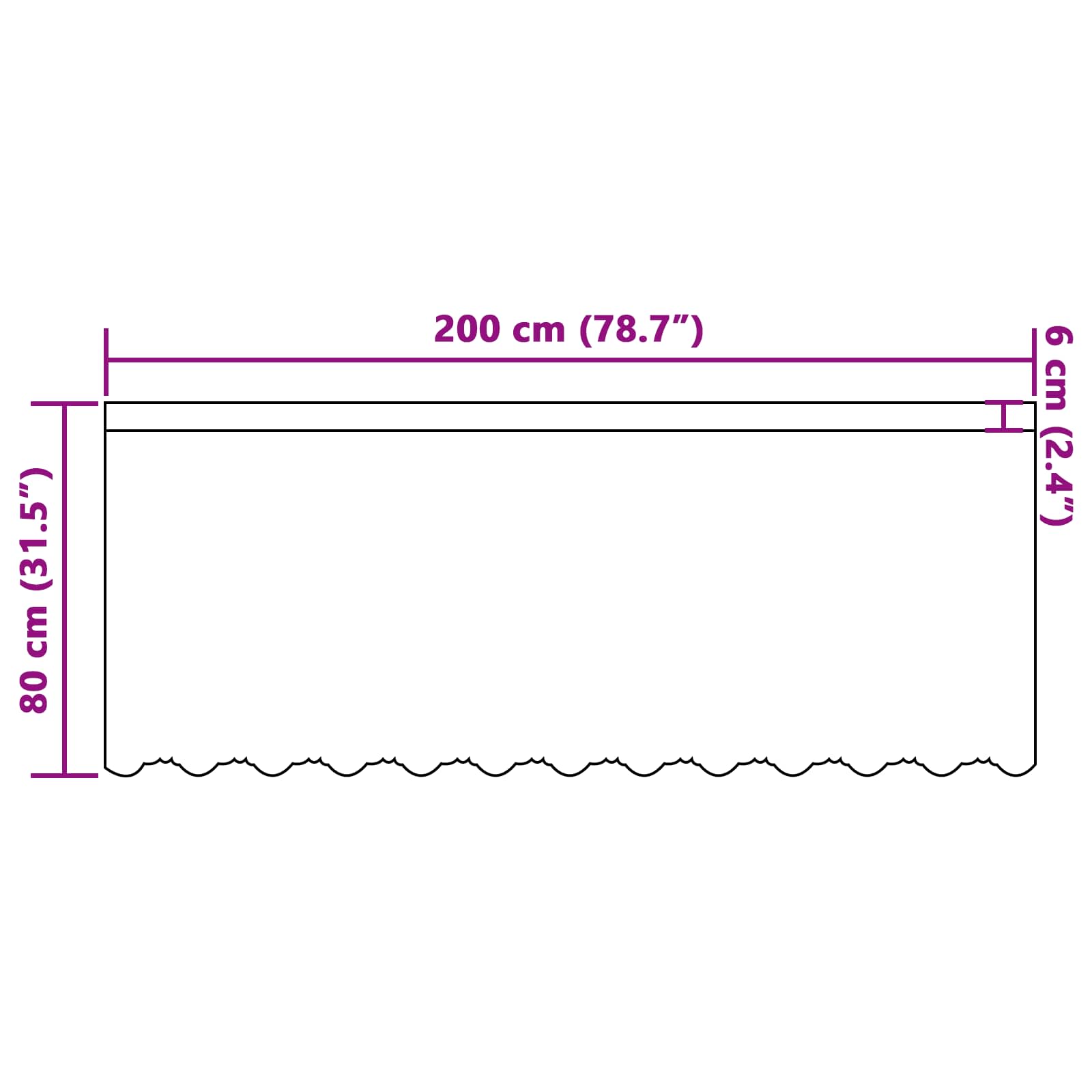 Tenda in Pizzo Bianco 80 x 200 cm Poliestere