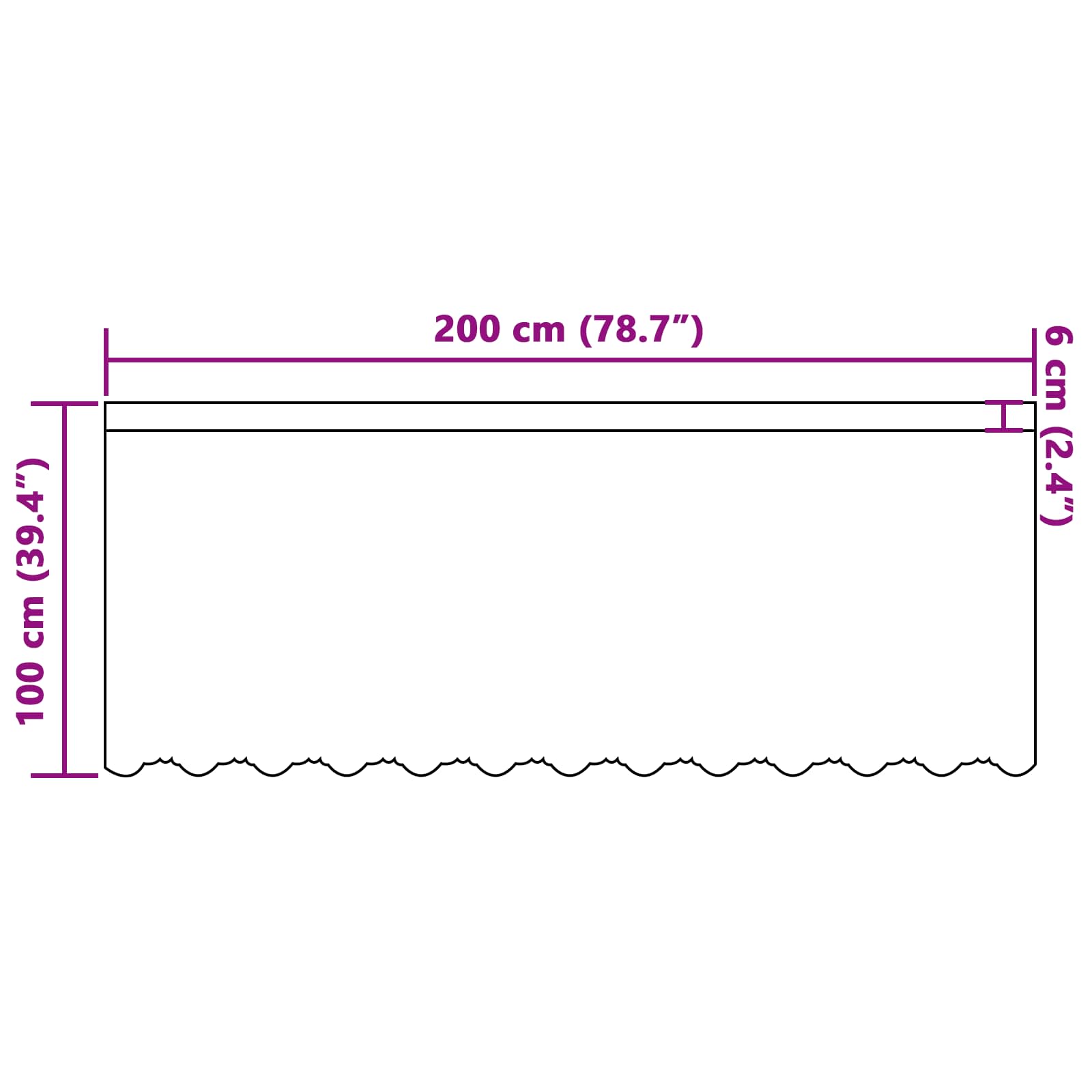 Tenda in Pizzo Bianco 100 x 200 cm Poliestere