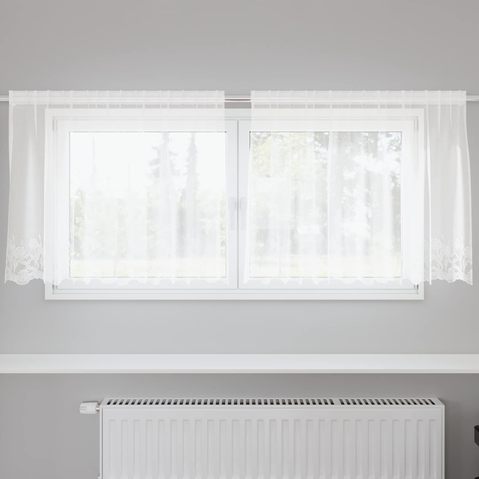 Tenda in Pizzo Bianco 200 x 120 cm Poliestere