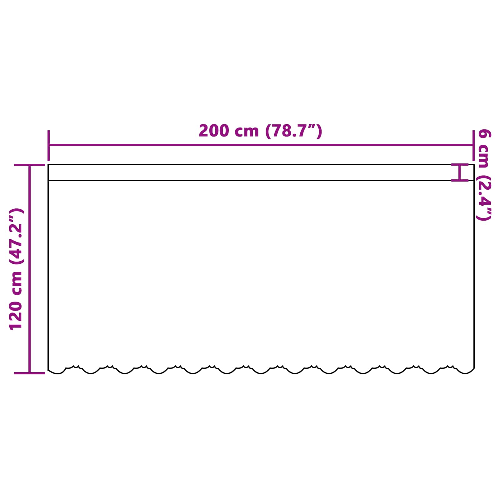 Tenda in Pizzo Bianco 200 x 120 cm Poliestere