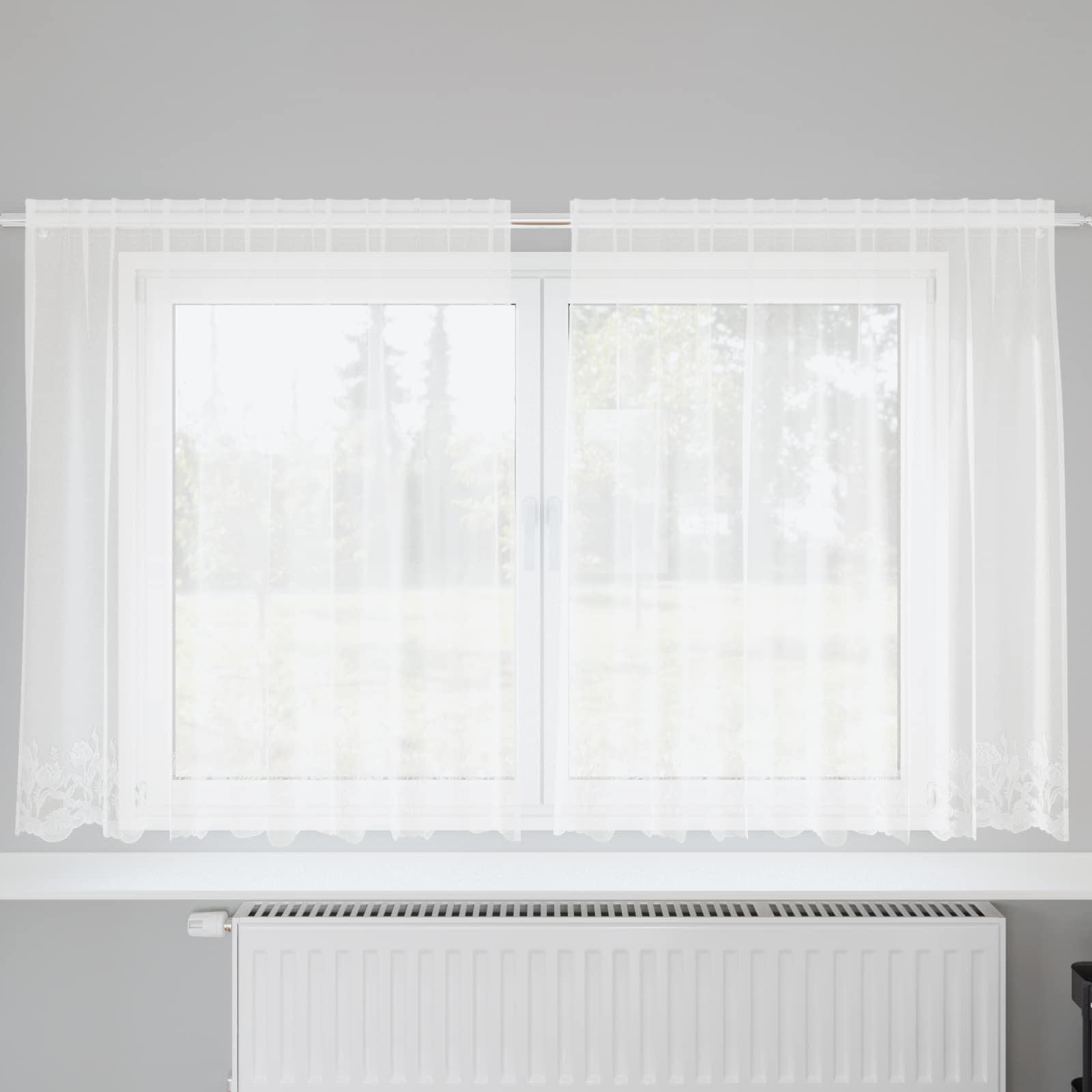 Tenda in Pizzo Bianco 140 x 200 cm Poliestere