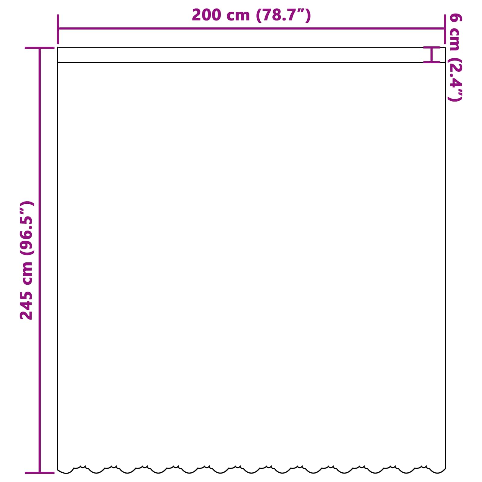 Tenda in Pizzo Bianco 245 x 200 cm Poliestere