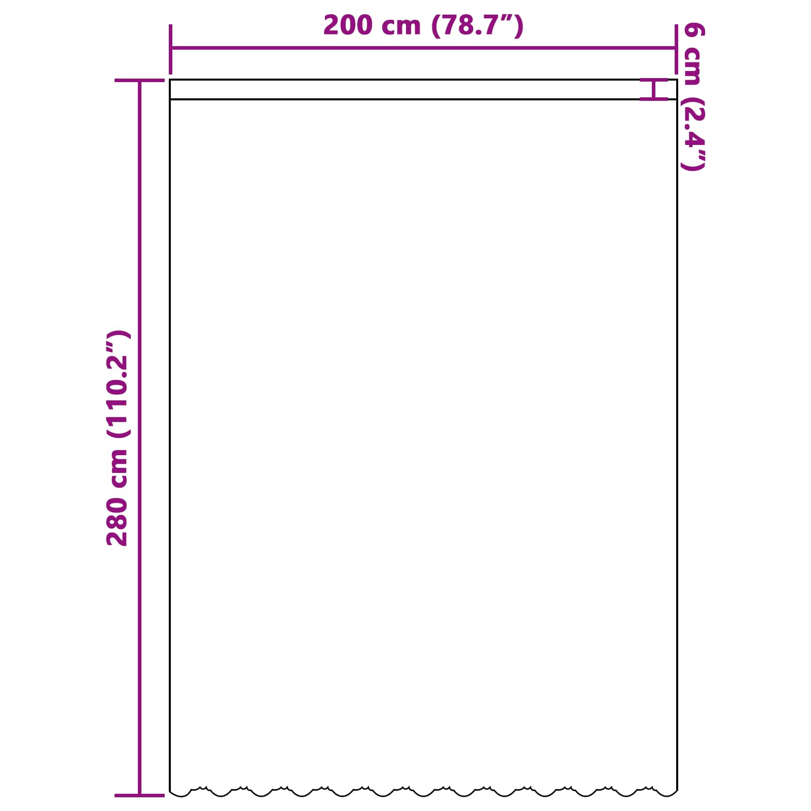 Tenda in Pizzo Bianco 280 x 200 cm Poliestere