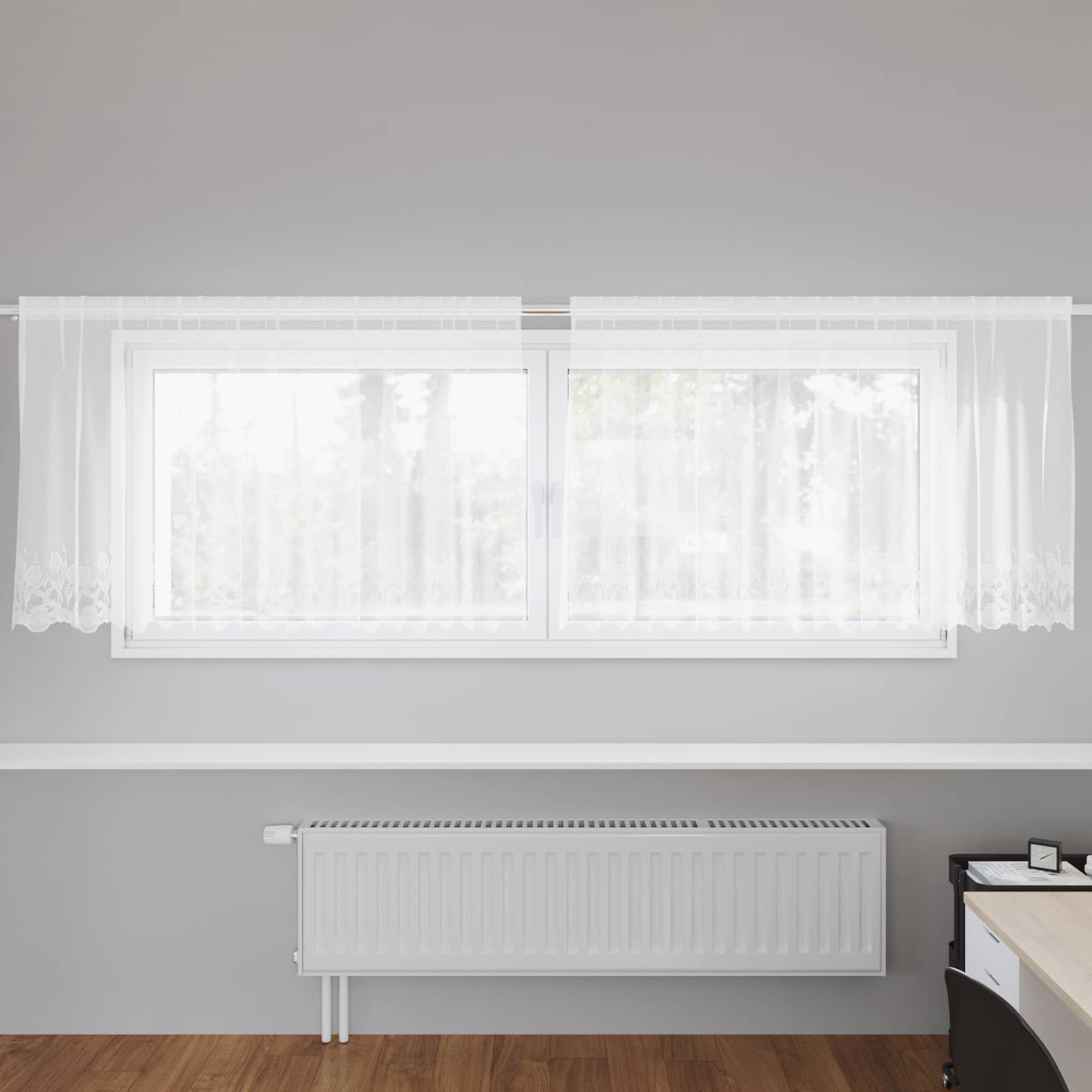 Tenda in Pizzo Bianco 80 x 300 cm Poliestere