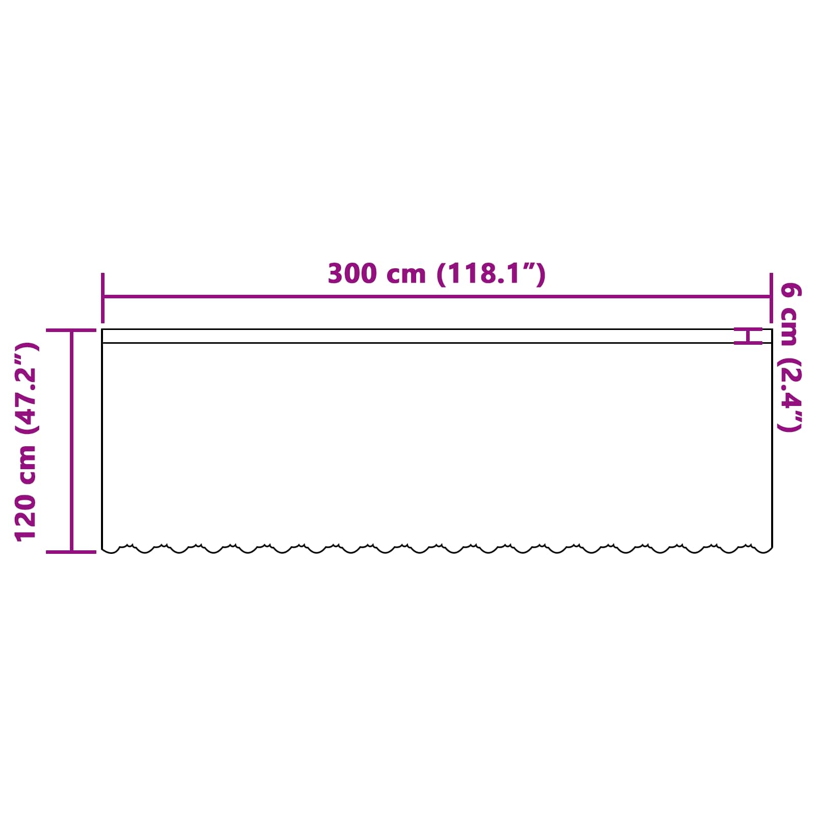 Tenda in Pizzo Bianco 120 x 300 cm Poliestere