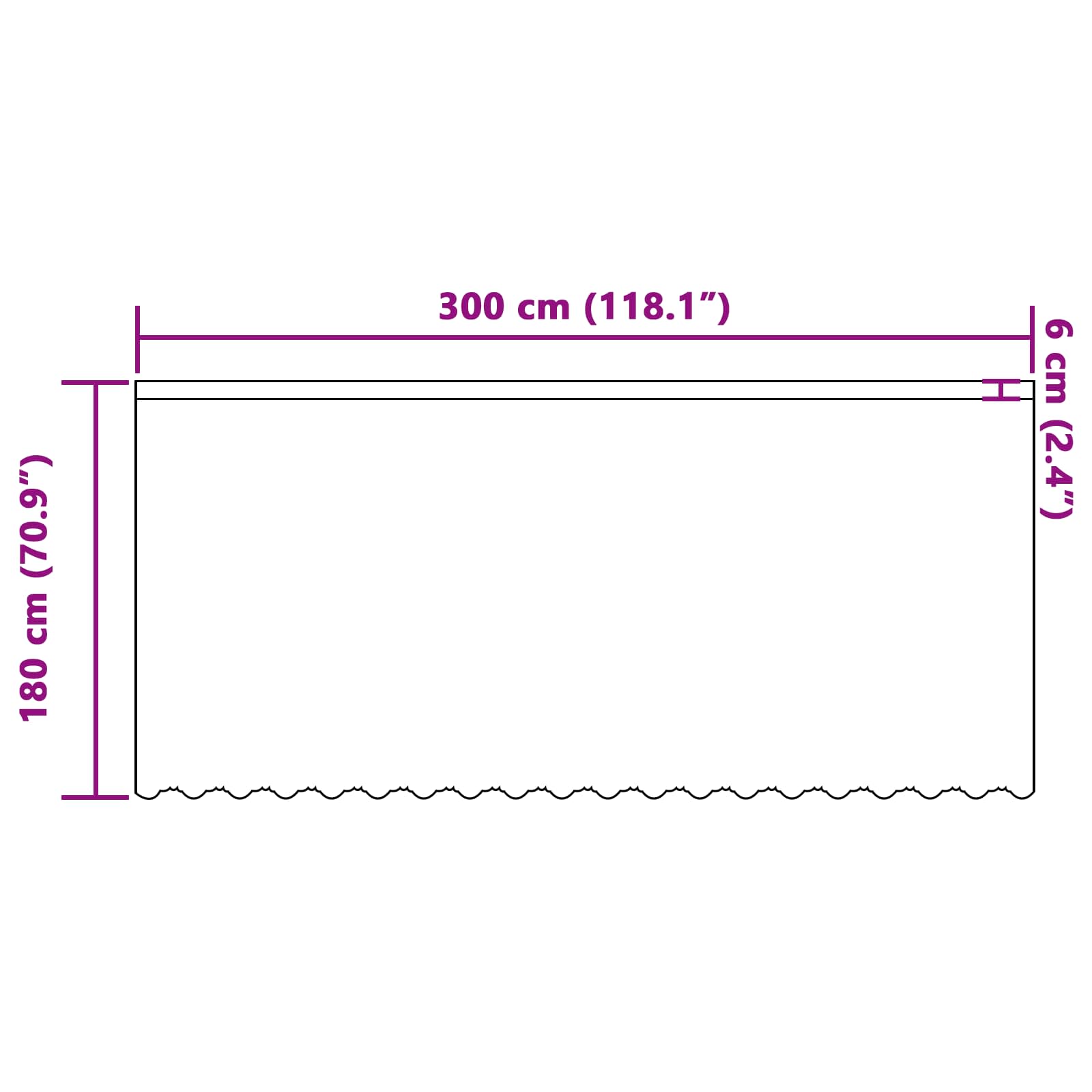 Tenda in Pizzo Bianco 180 x 300 cm Poliestere
