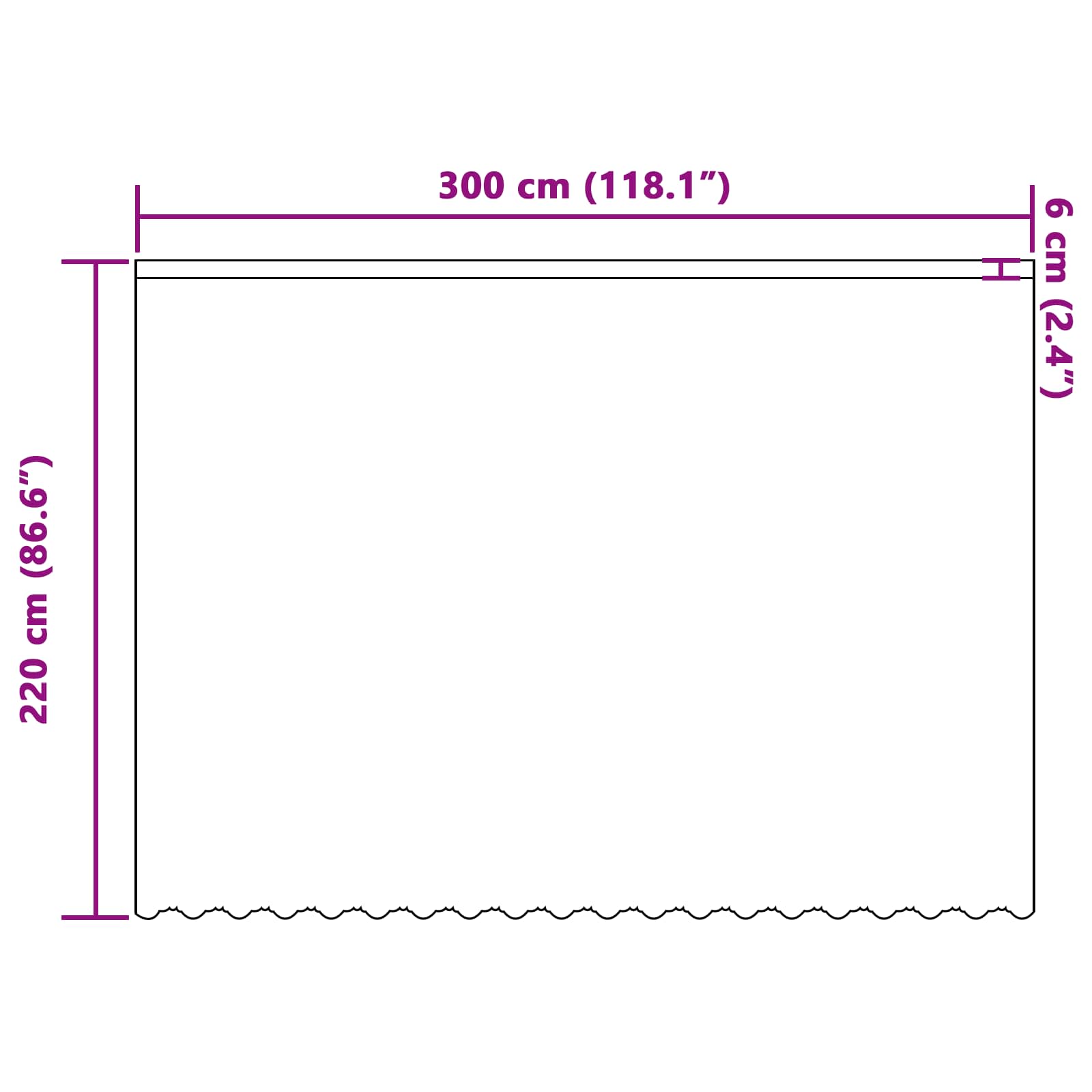 Tenda in Pizzo Bianco 220 x 300 cm Poliestere