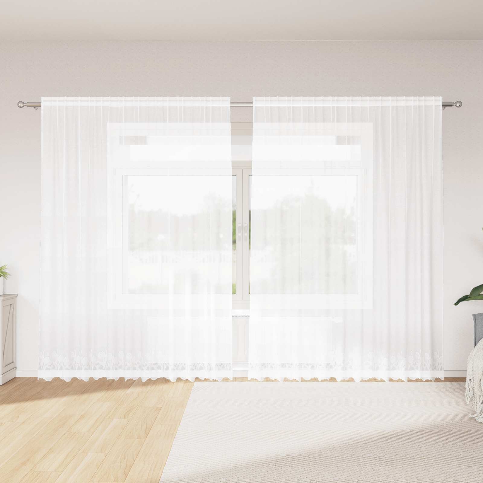Tenda in Pizzo Bianco 300 x 245 cm Poliestere