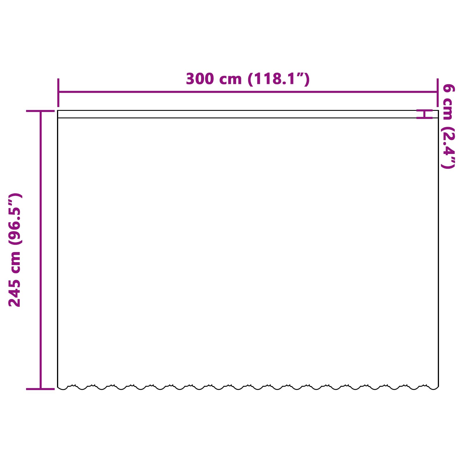 Tenda in Pizzo Bianco 300 x 245 cm Poliestere
