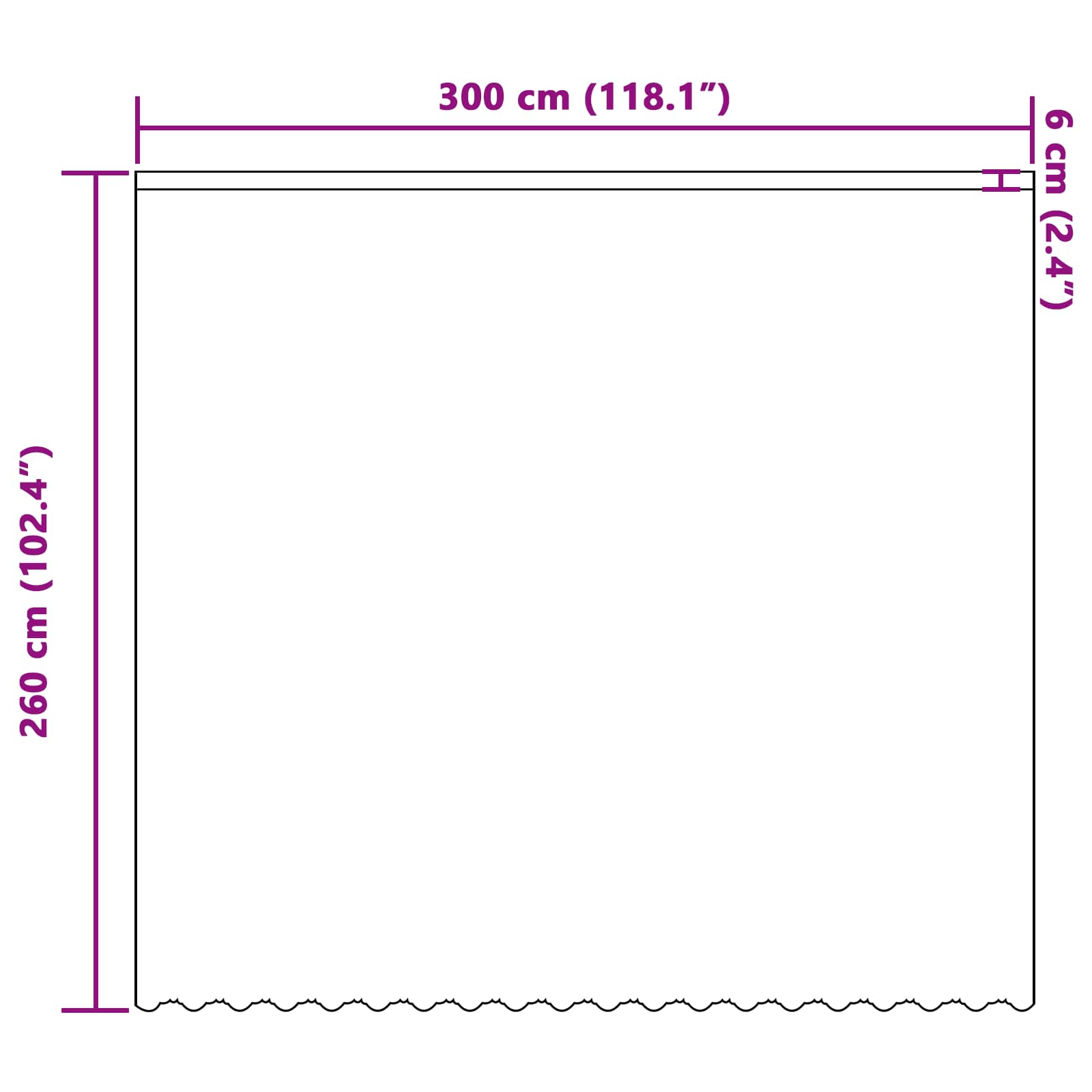 Tenda in Pizzo Bianco 260 x 300 cm Poliestere