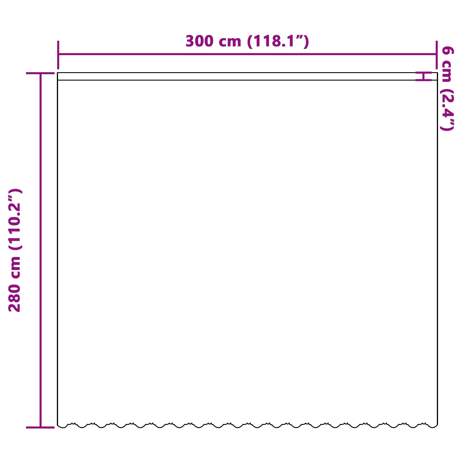 Tenda in Pizzo Bianco 280 x 300 cm Poliestere