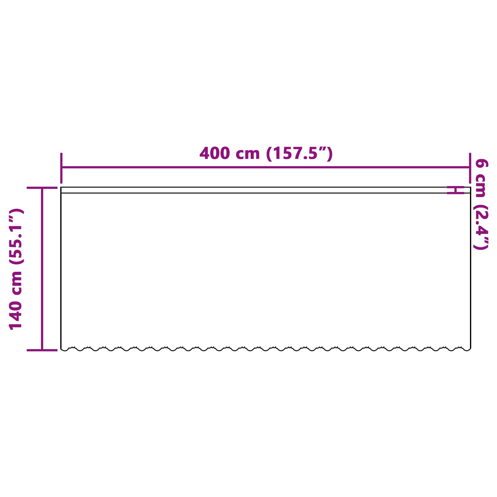 Tenda in Pizzo Bianco 140 x 400 cm Poliestere