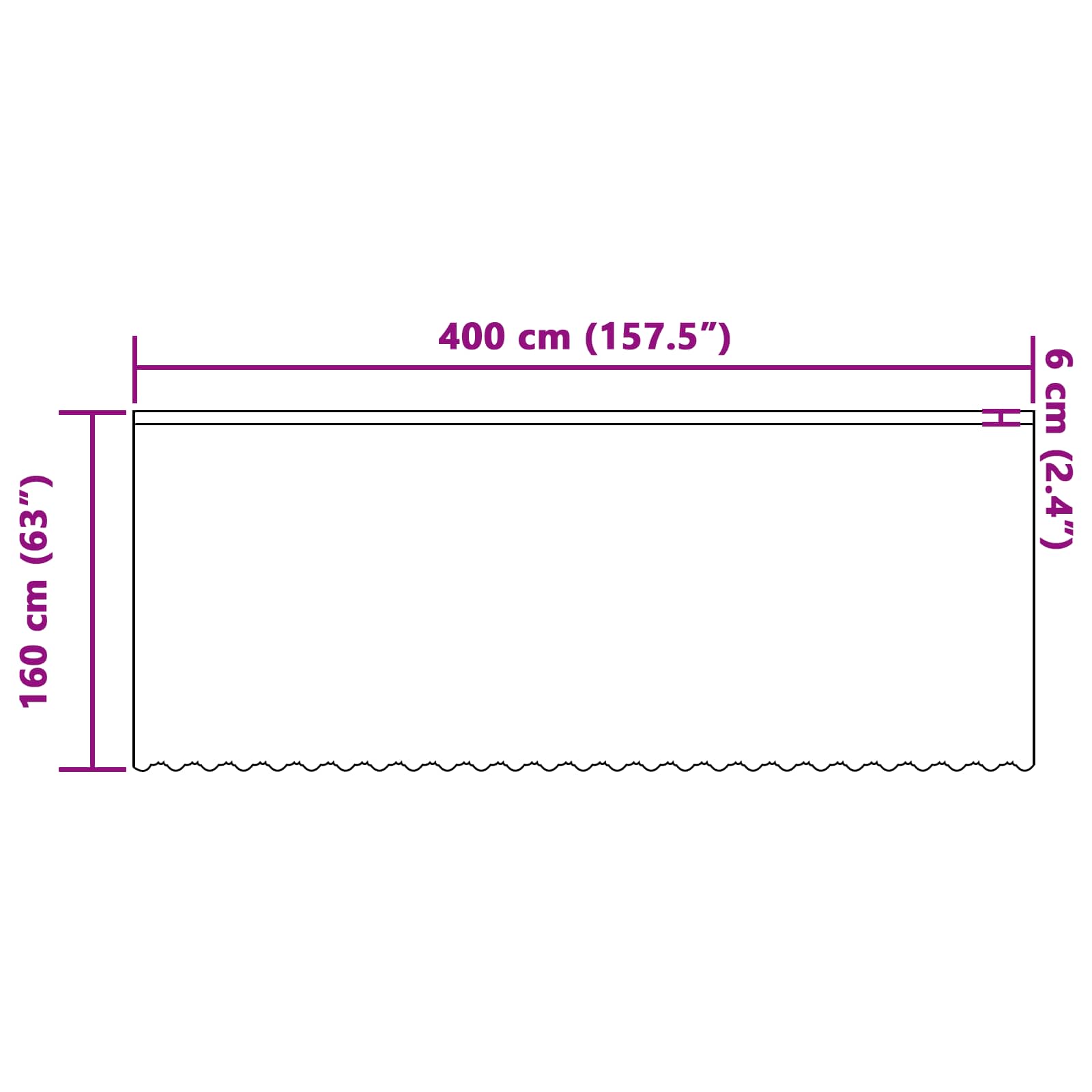 Tenda in Pizzo Bianco 160 x 400 cm Poliestere