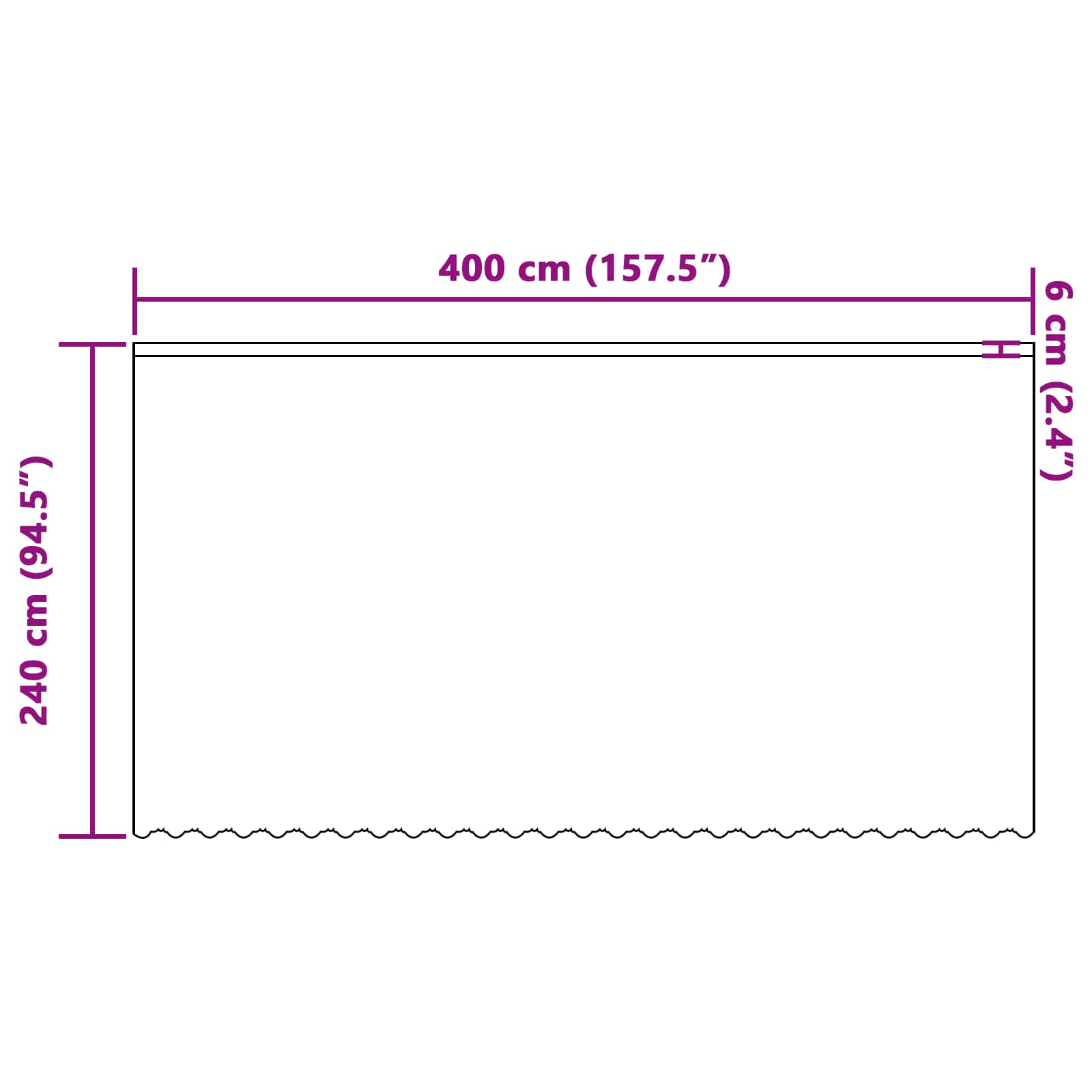 Tenda in Pizzo Bianco 240 x 400 cm Poliestere