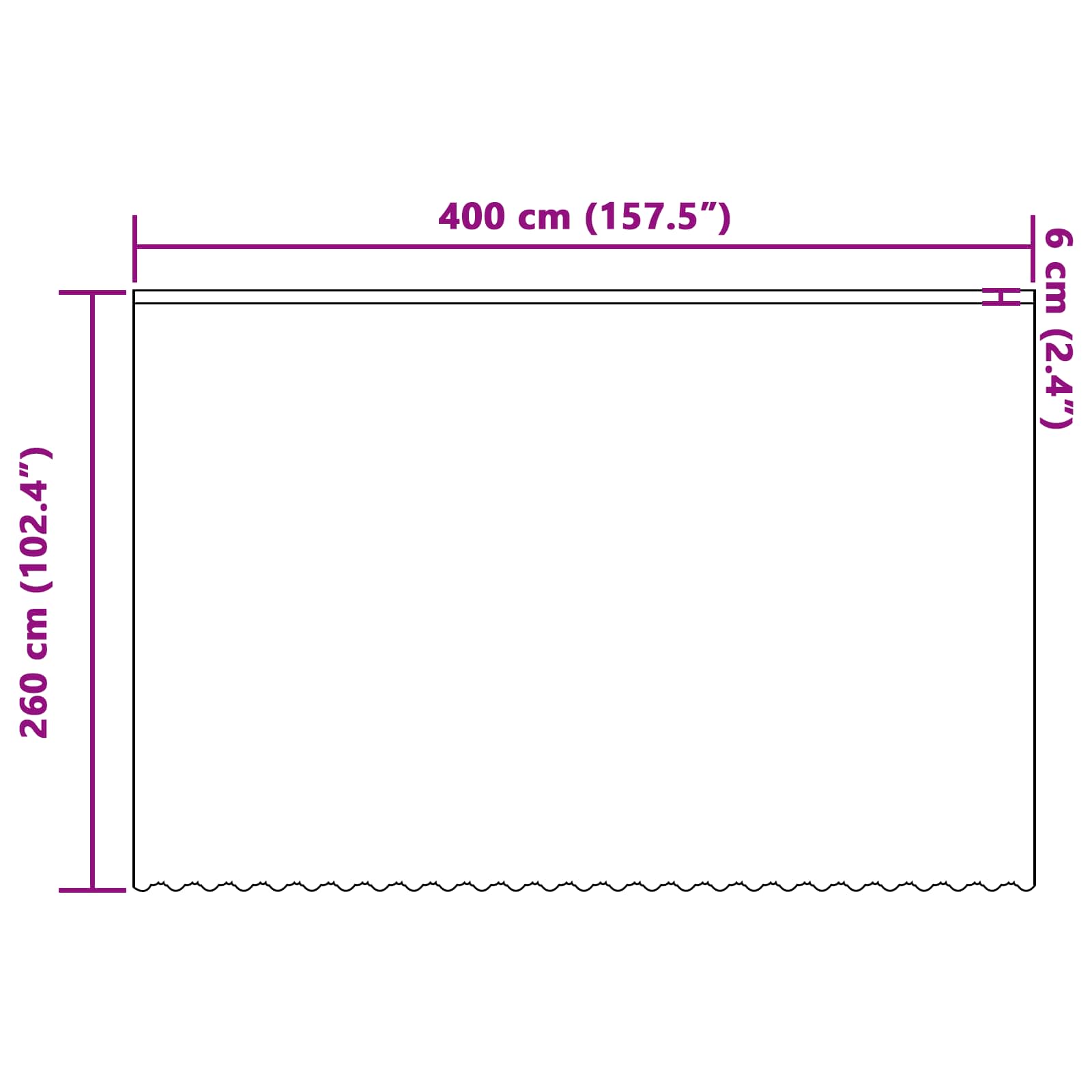 Tenda in Pizzo Bianco 260 x 400 cm Poliestere