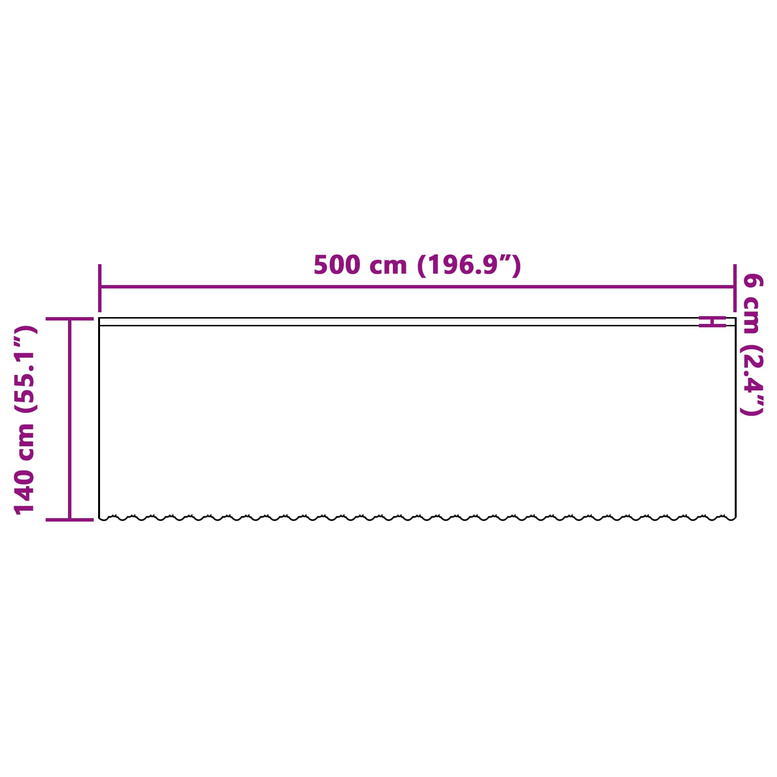 Tenda in Pizzo Bianco 140 x 500 cm Poliestere
