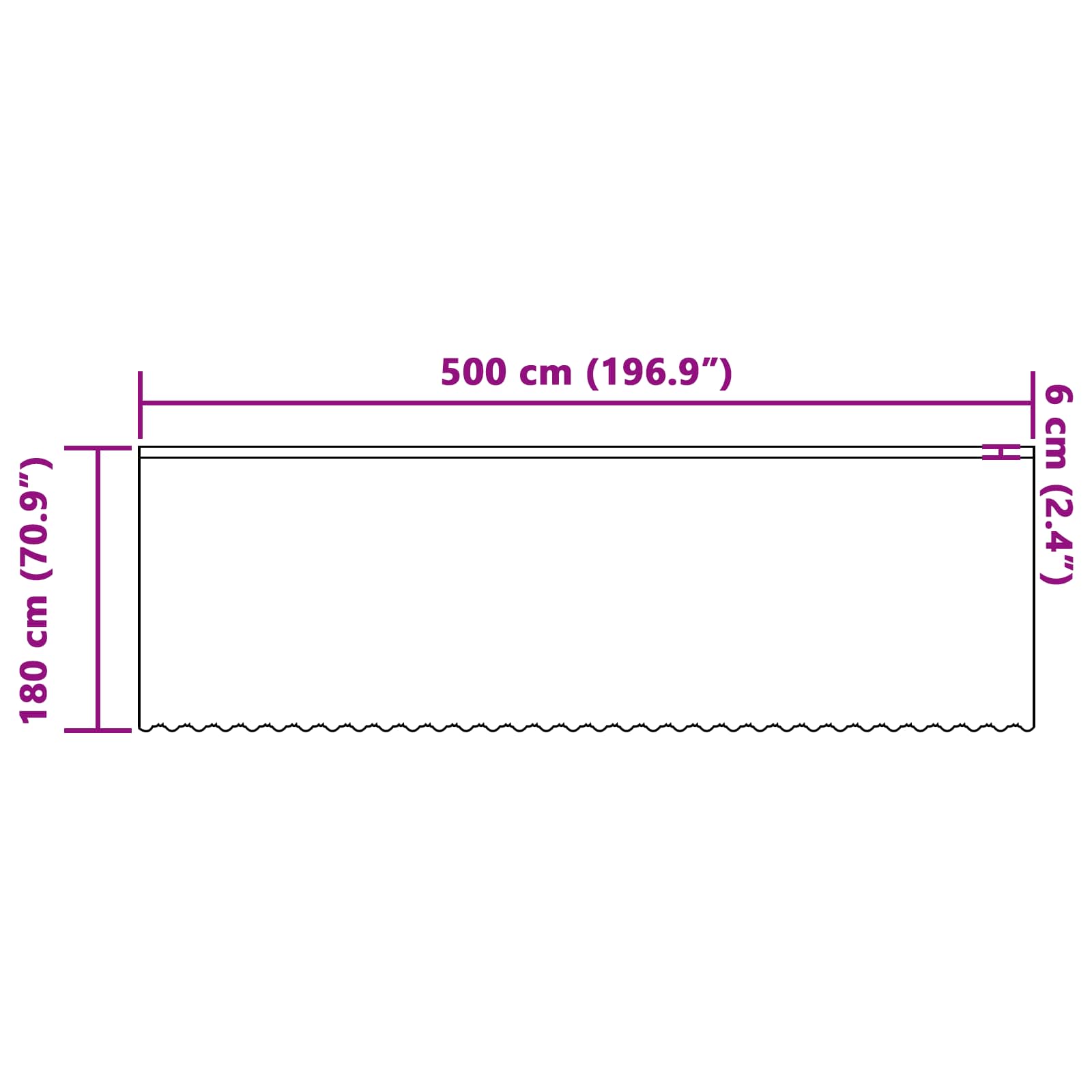 Tenda in Pizzo Bianco 180 x 500 cm Poliestere