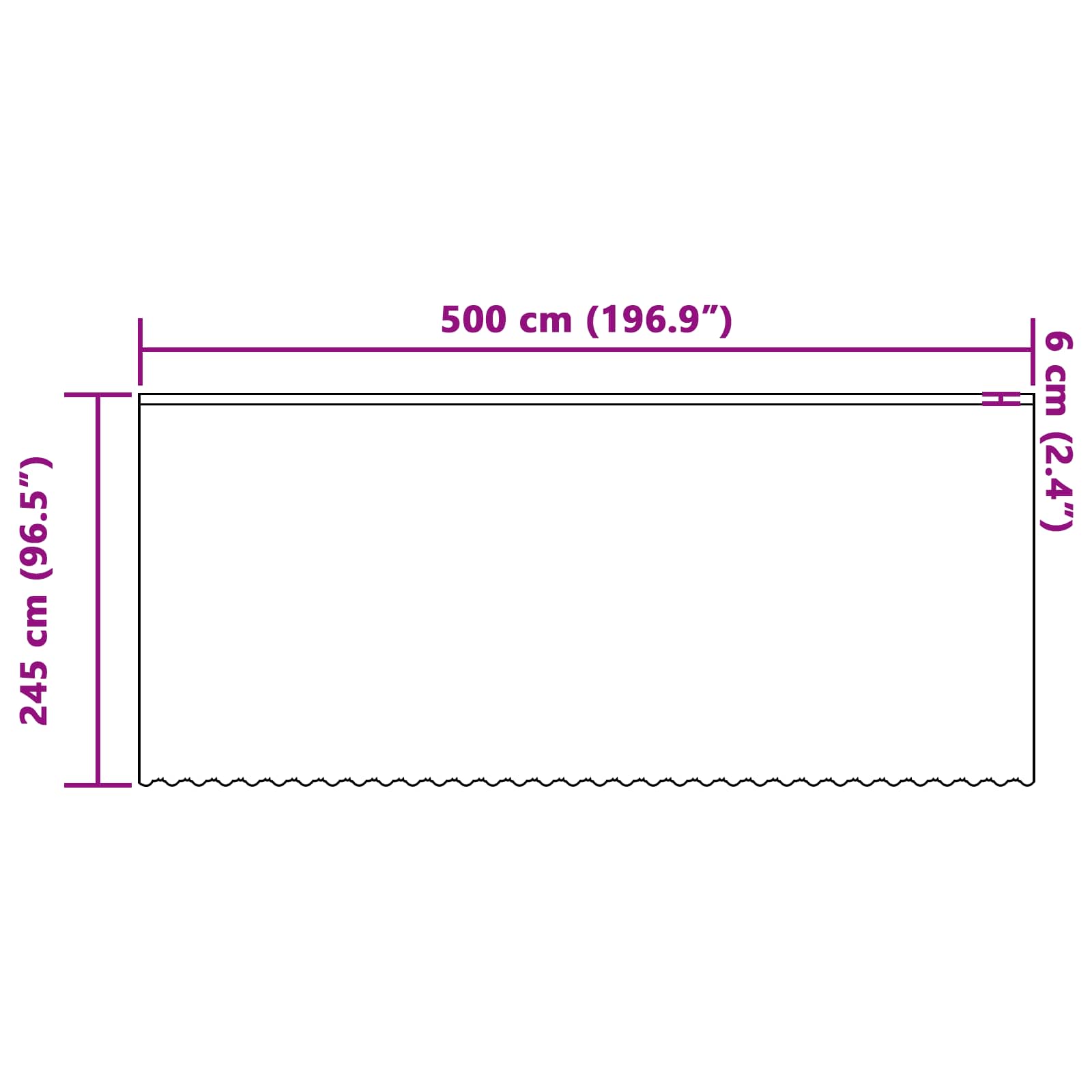 Tenda in Pizzo Bianco 245 x 500 cm Poliestere