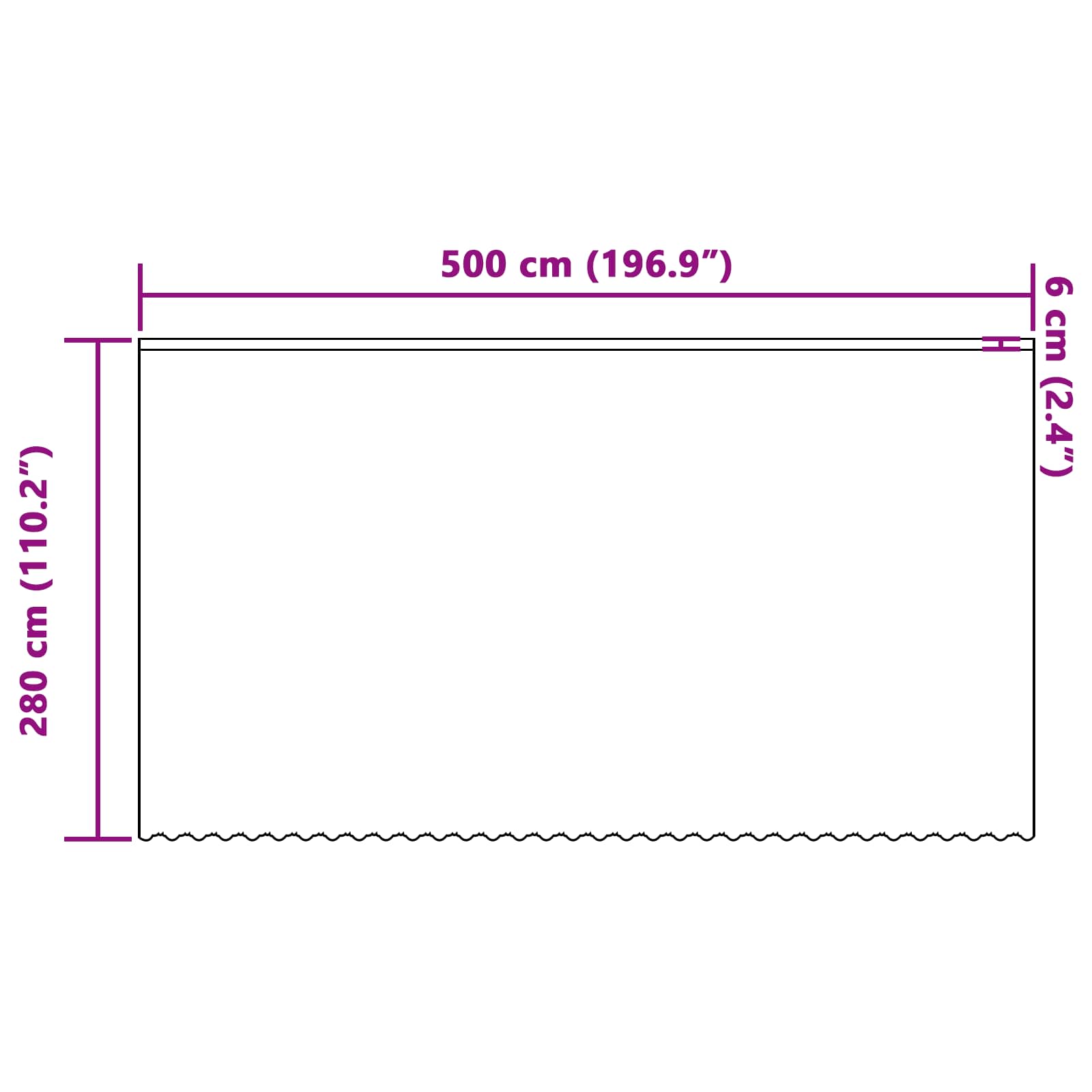 Tenda in Pizzo Bianco 280 x 500 cm Poliestere