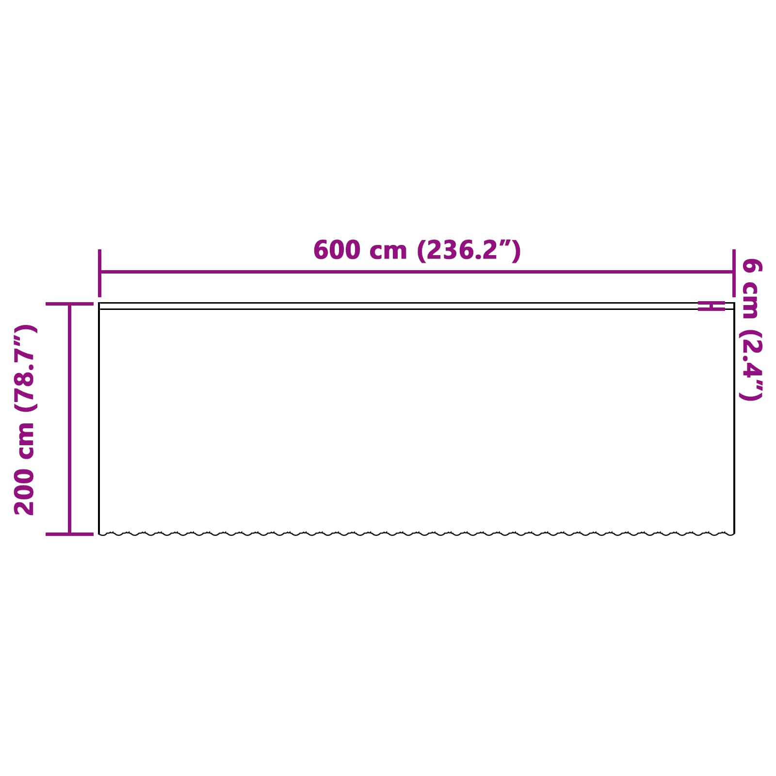 Tenda in Pizzo Bianco 200 x 600 cm Poliestere