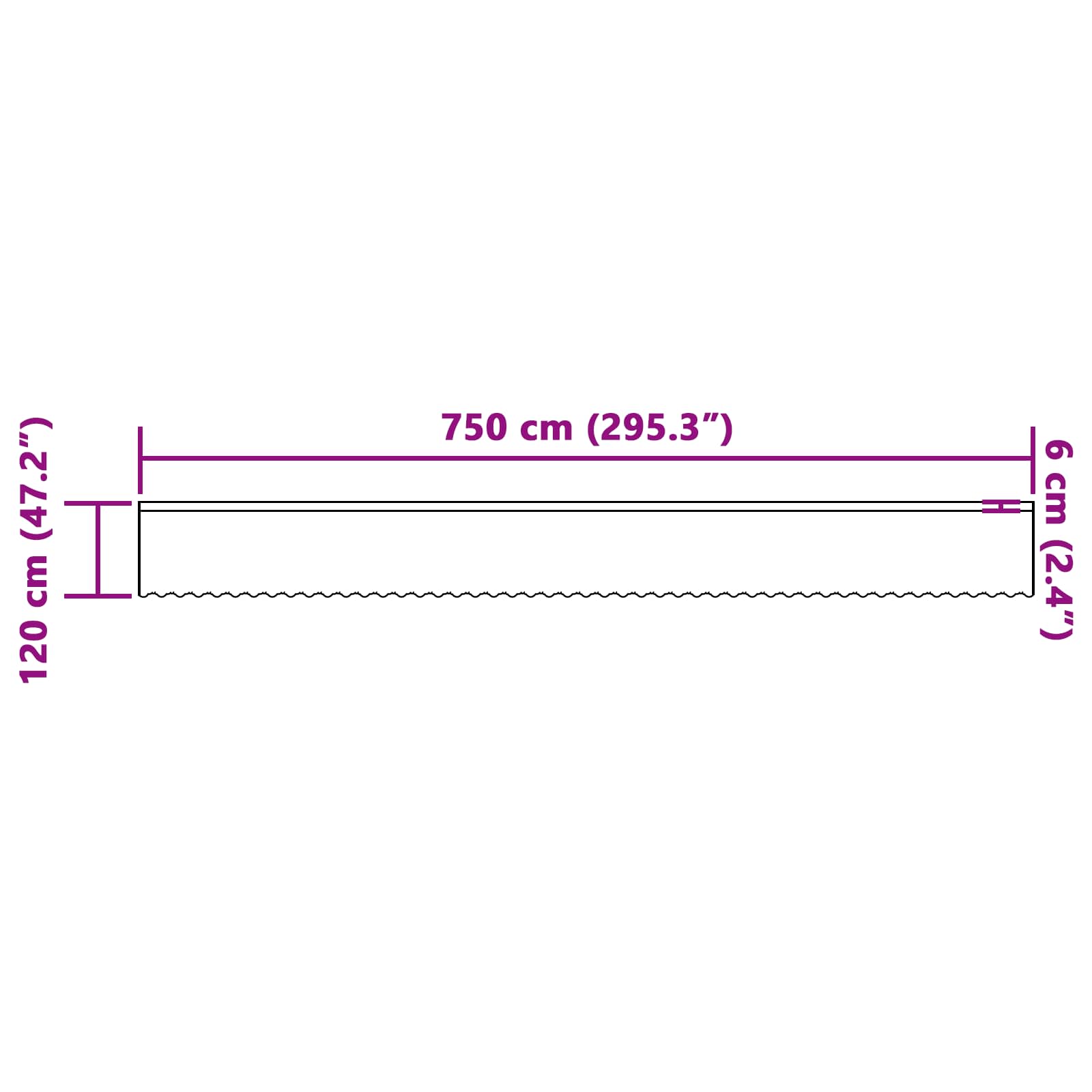 Tenda in Pizzo Bianco 120 x 750 cm Poliestere