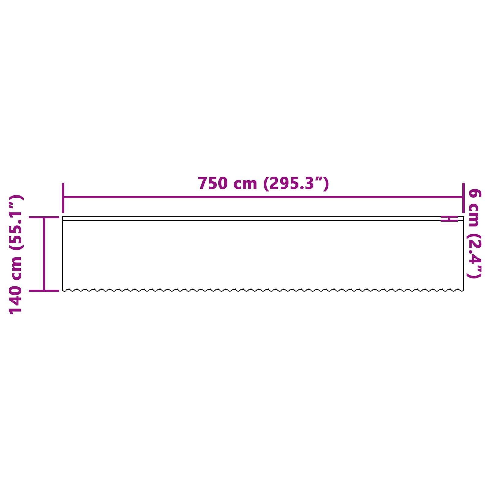 Tenda in Pizzo Bianco 140 x 750 cm Poliestere