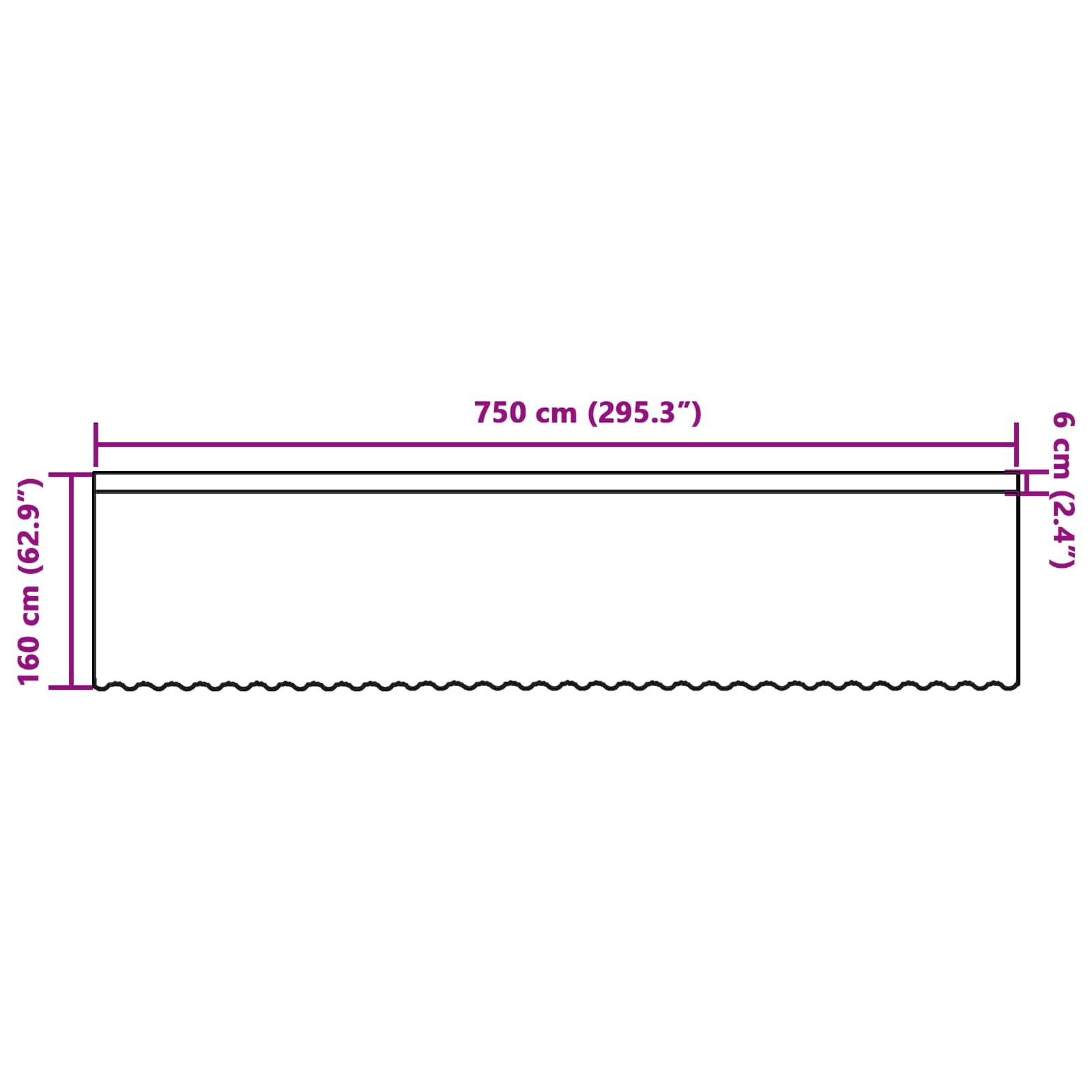 Tenda in Pizzo Bianco 160 x 750 cm Poliestere