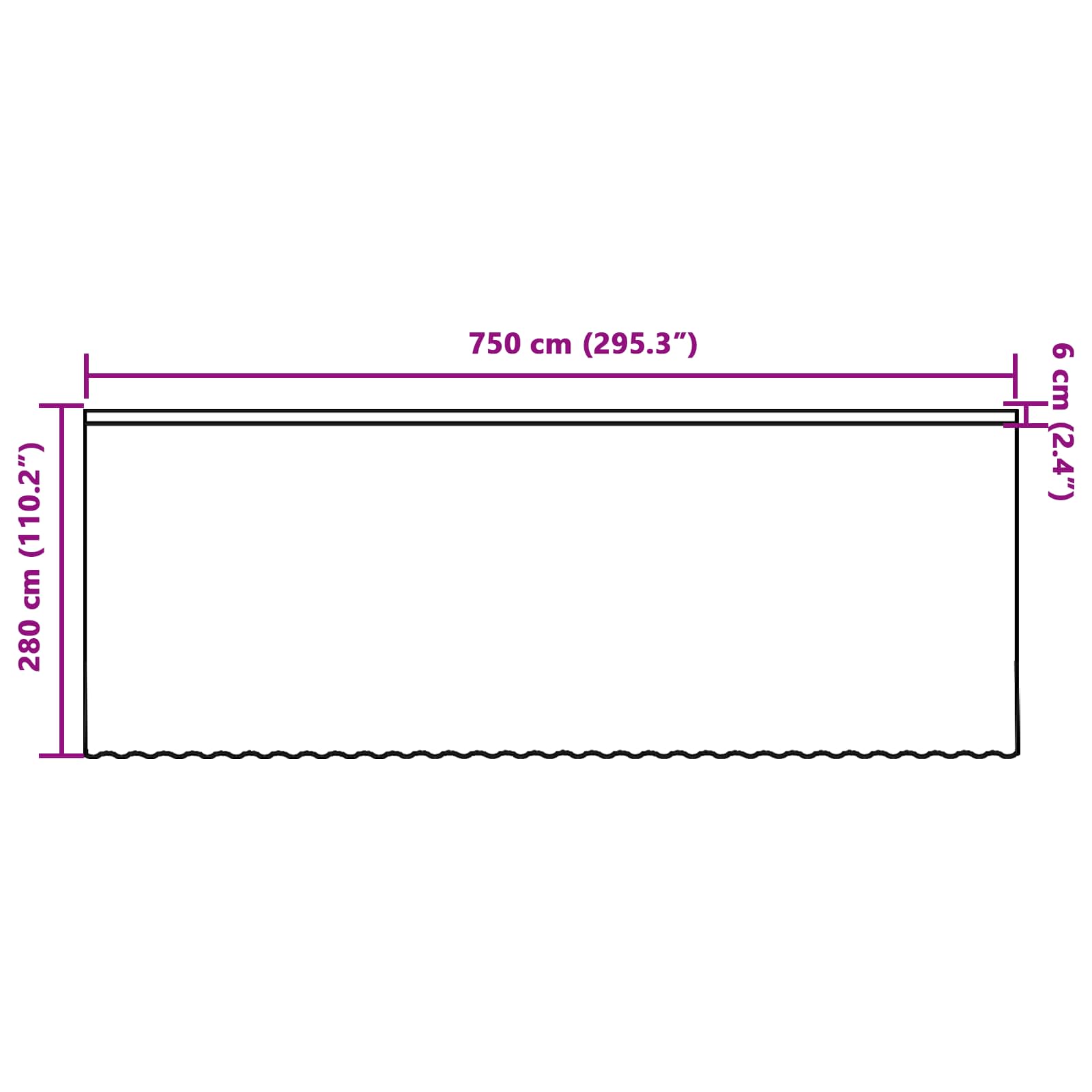Tenda in Pizzo Bianco 280 x 750 cm Poliestere