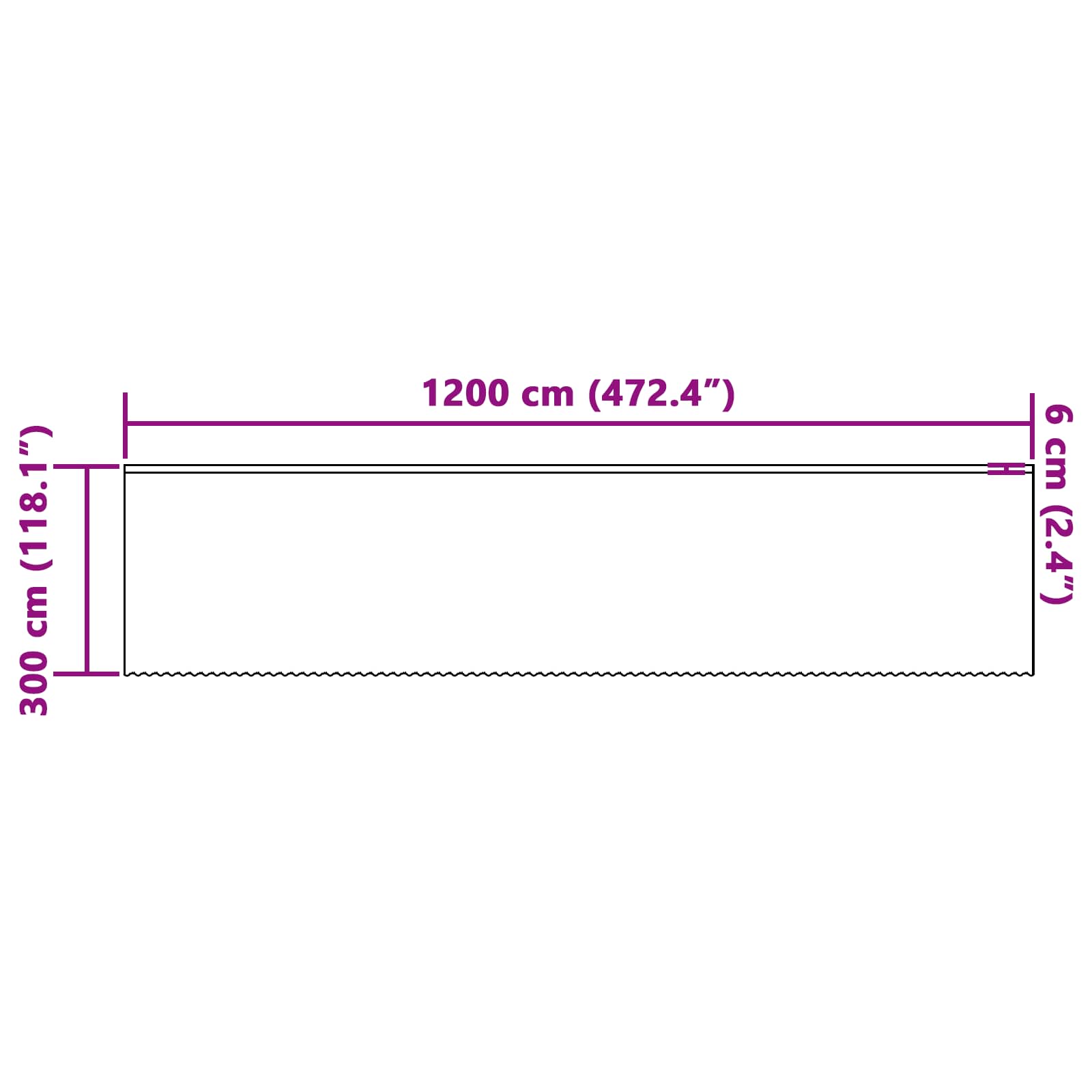 Tenda in Pizzo Bianco 1200 x 300 cm Poliestere