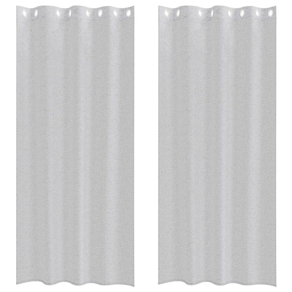 Tenda in Velo 2 pz Grigio chiaro 245 x 140 cm Poliestere