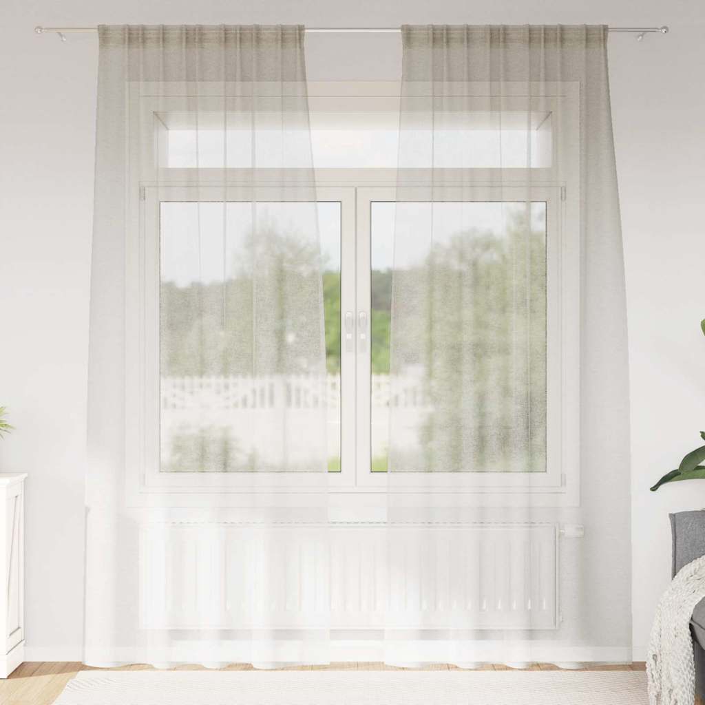 Tenda in Velo 2 pz Crema 245 x 140 cm Poliestere