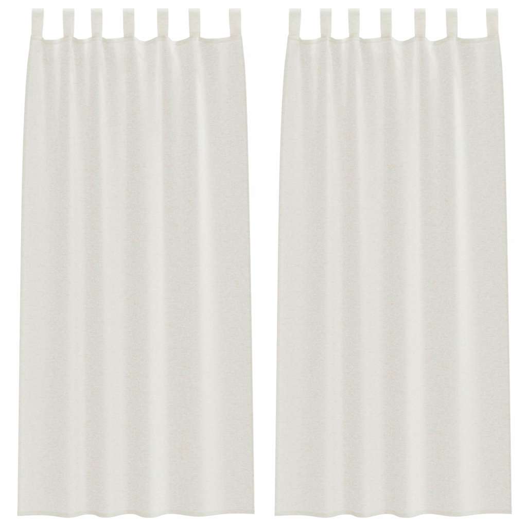 Tenda in Velo 2 pz Crema 245 x 140 cm Poliestere
