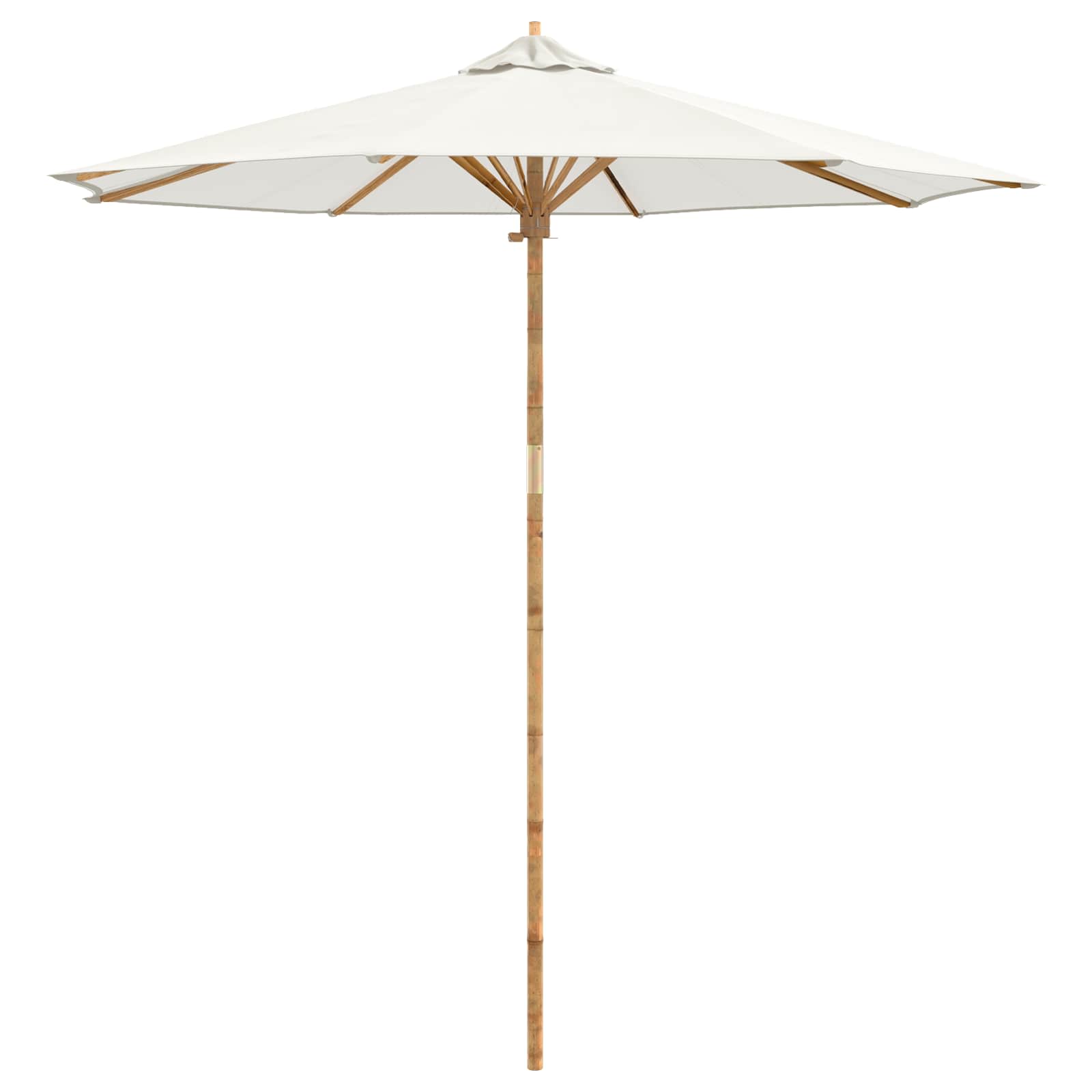 Ombrello da giardino Ø 240 x 260 cm Bambù Rotondo Bianco Crema