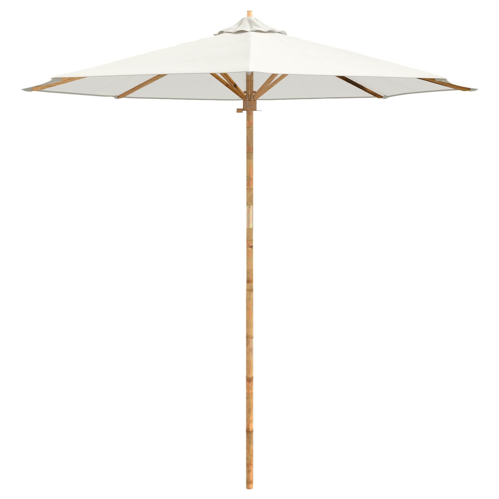 Ombrello da giardino Ø 240 x 260 cm Bambù Rotondo Bianco Crema