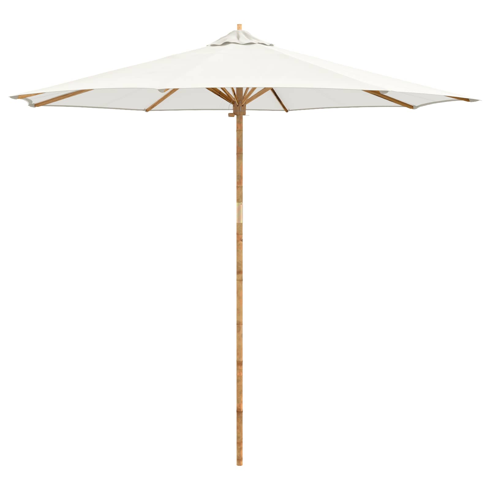 Ombrello da giardino Ø 270 x 260 cm Bambù Rotondo Bianco Crema