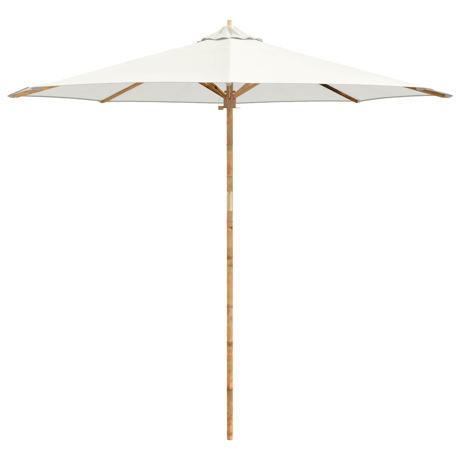 Ombrello da giardino Ø 270 x 260 cm Bambù Rotondo Bianco Crema
