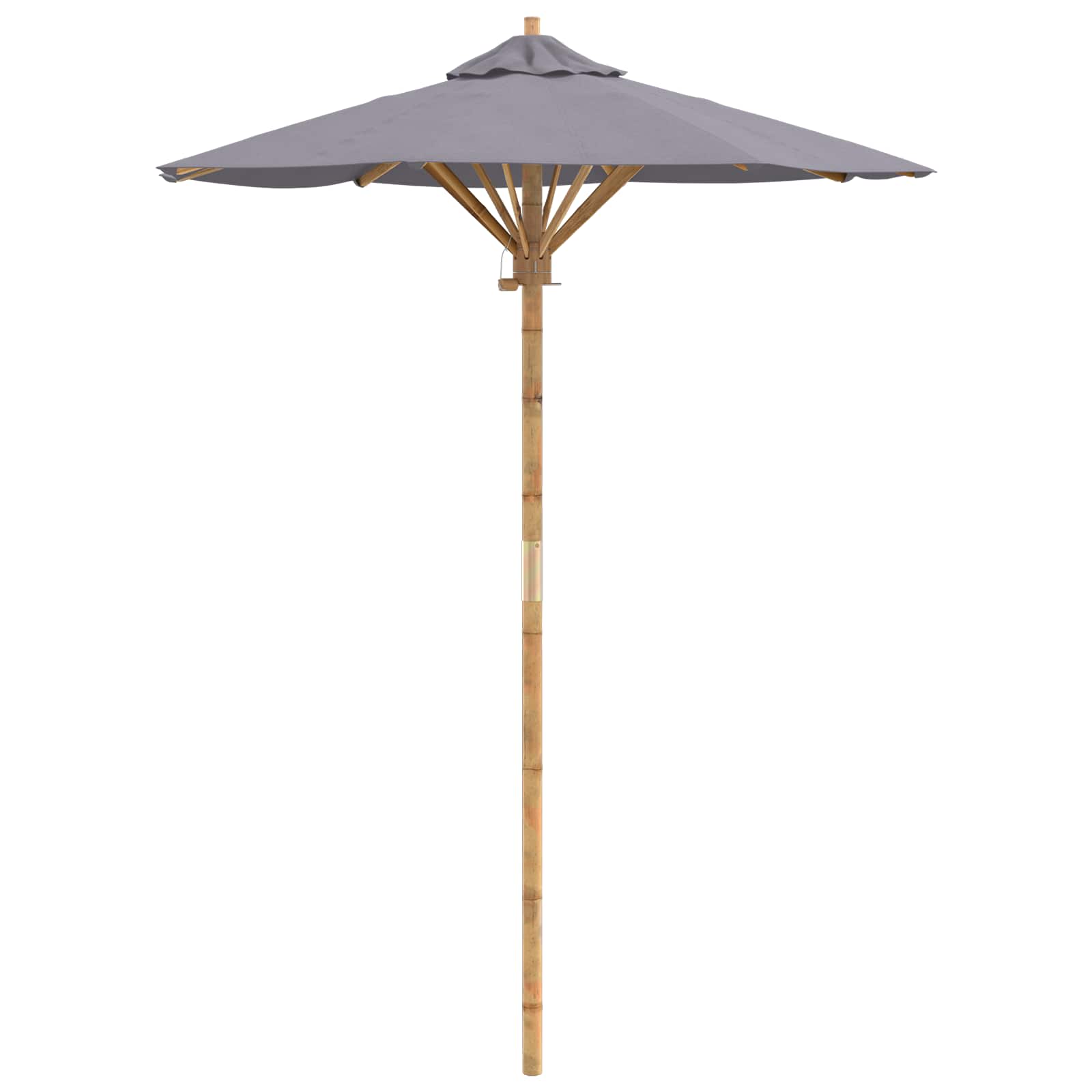 Ombrello da giardino Ø 150 x 210 cm Bambù Rotondo Grigio Scuro