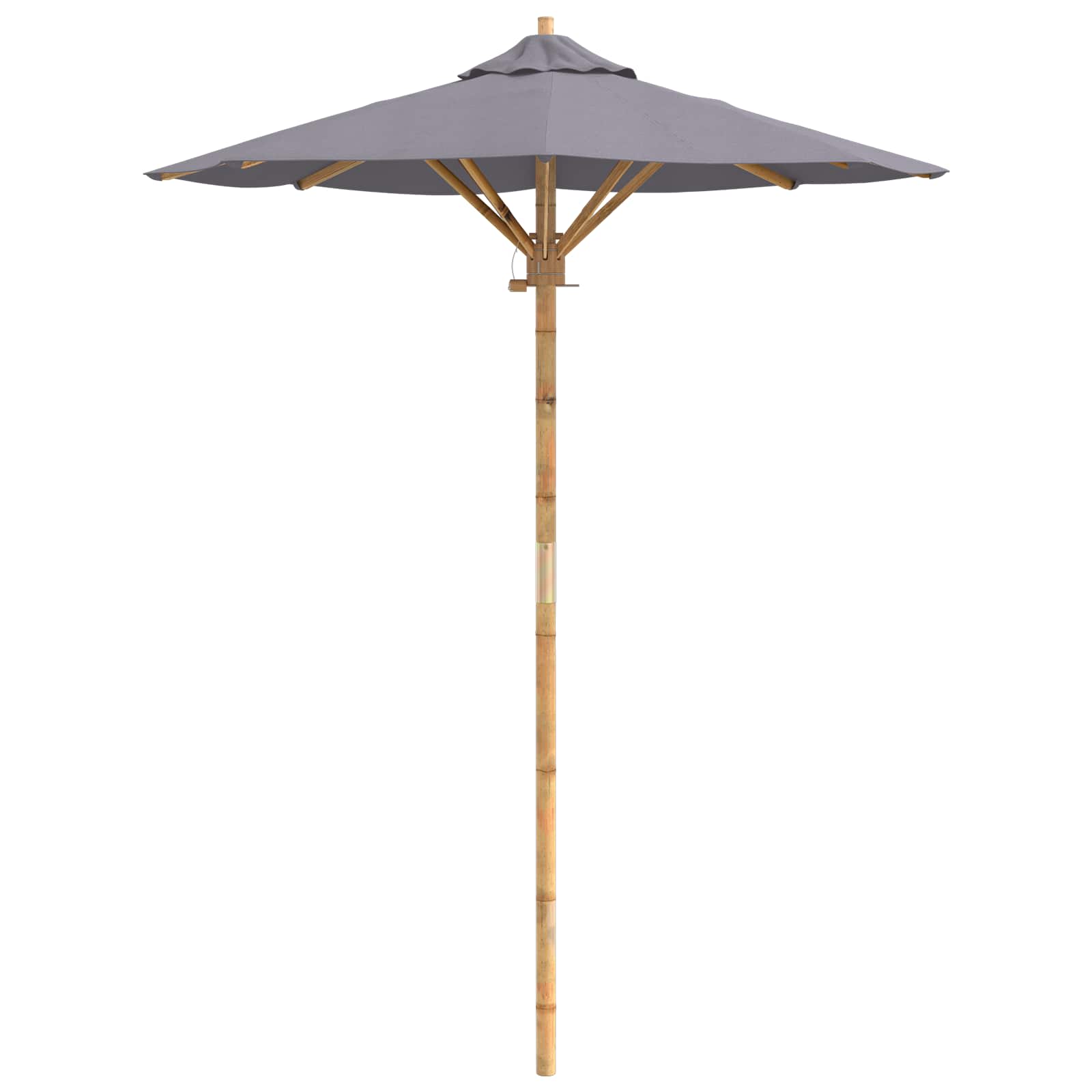 Ombrello da giardino Ø 150 x 210 cm Bambù Rotondo Grigio Scuro