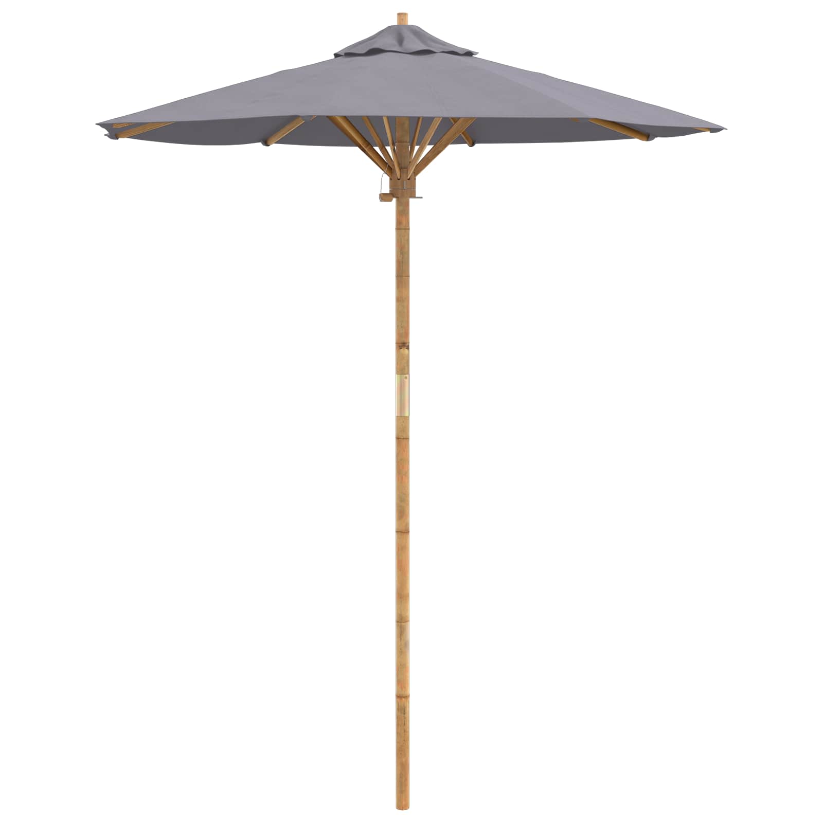 Ombrello da giardino Ø 180 x 230 cm Bambù Rotondo Grigio Scuro