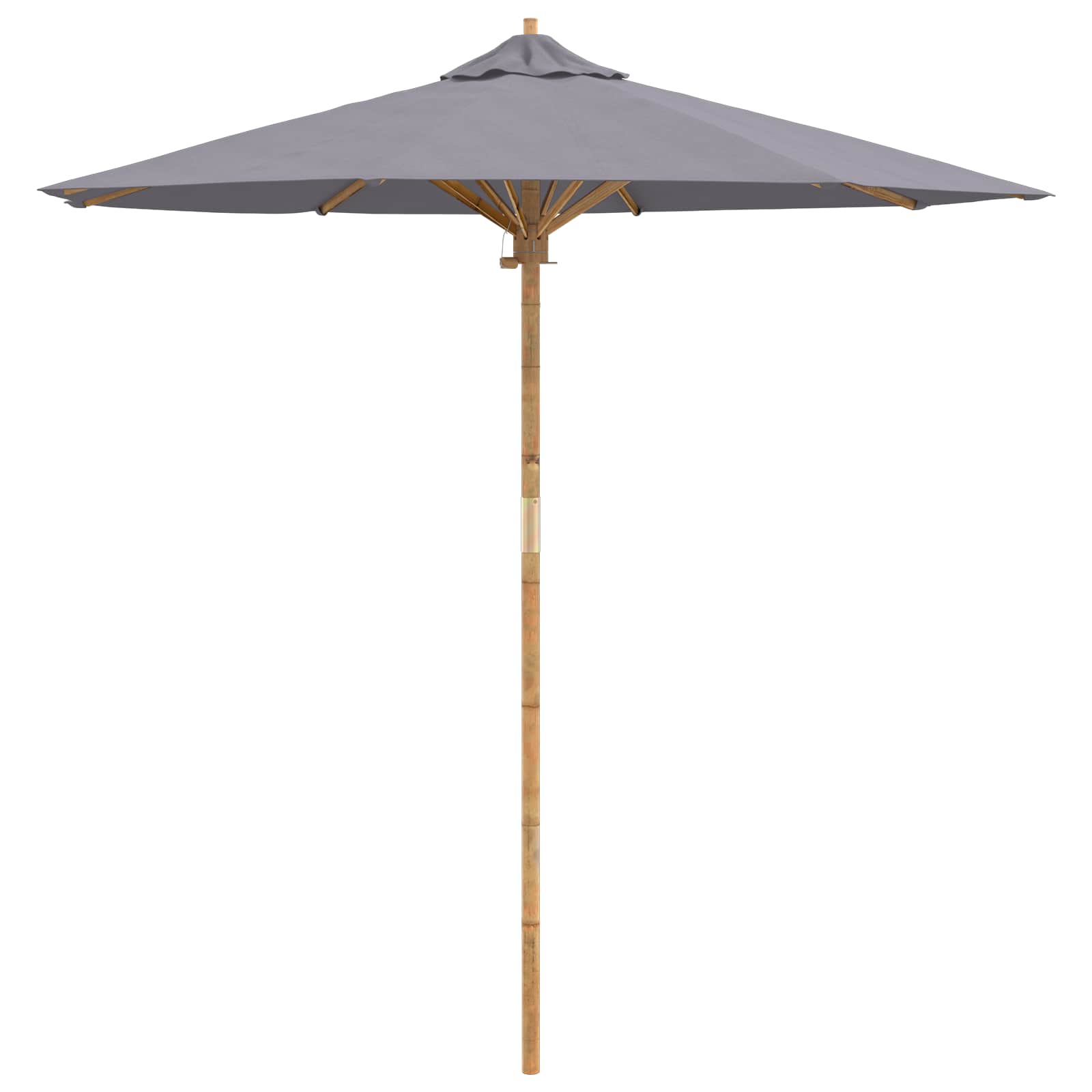 Ombrello da giardino Ø 217 x 230 cm Bambù Rotondo Grigio Scuro