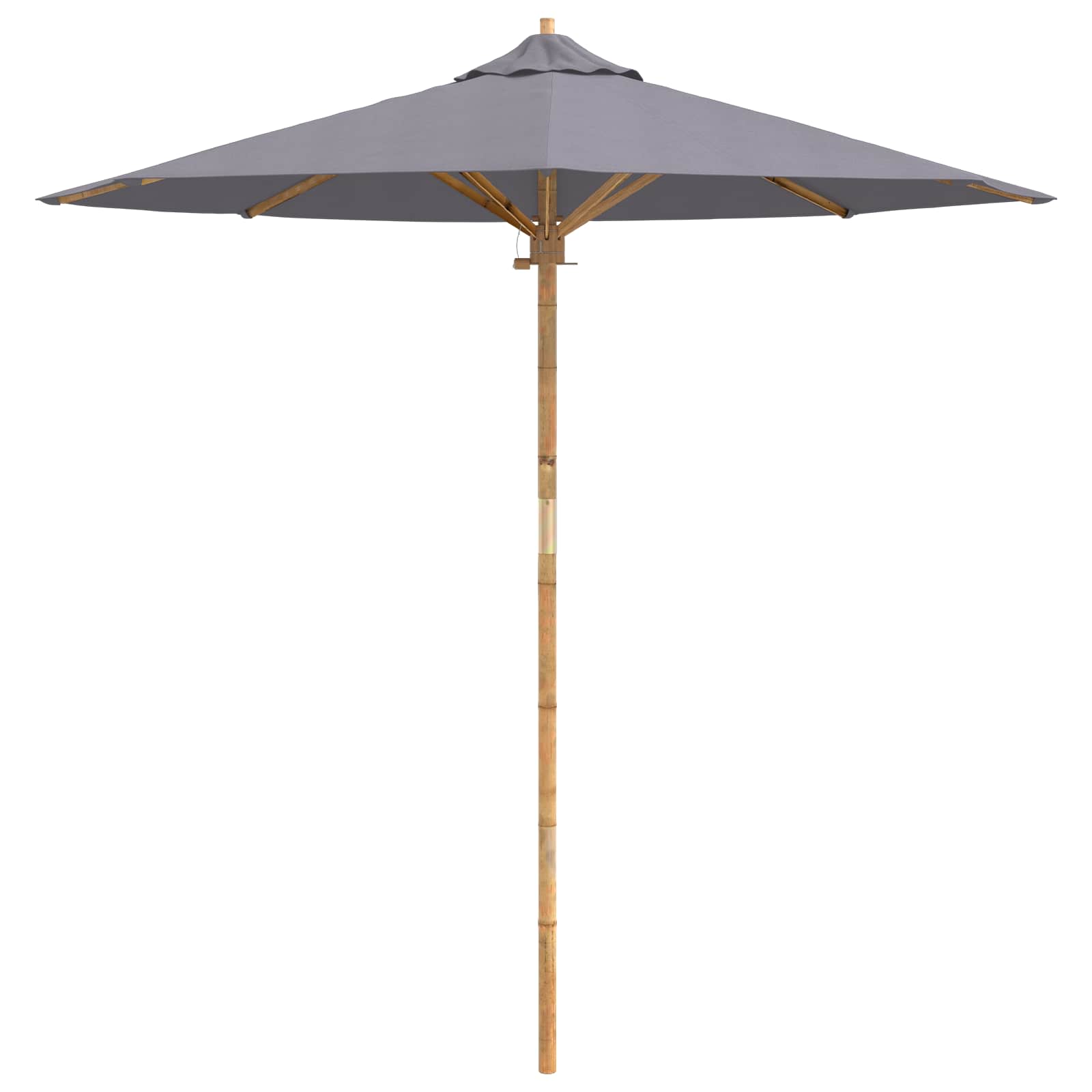 Ombrello da giardino Ø 217 x 230 cm Bambù Rotondo Grigio Scuro