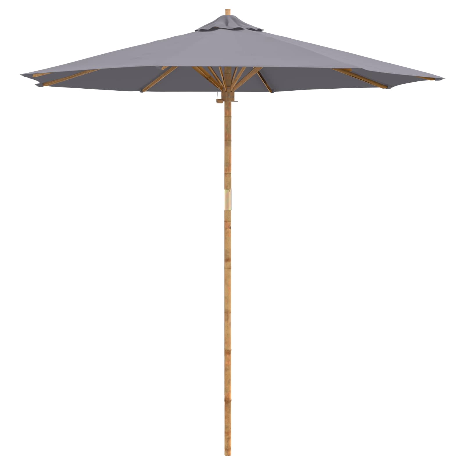 Ombrello da giardino Ø 240 x 260 cm Bambù Rotondo Grigio Scuro