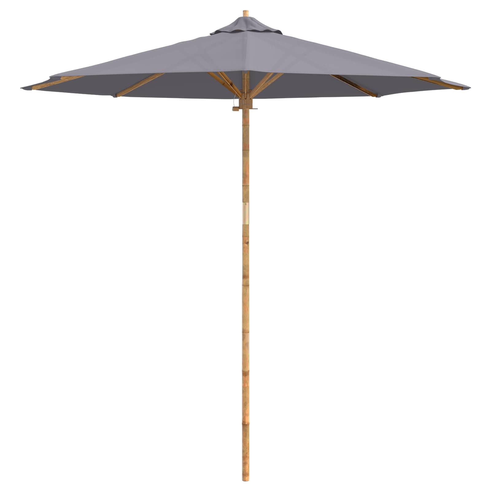 Ombrello da giardino Ø 240 x 260 cm Bambù Rotondo Grigio Scuro